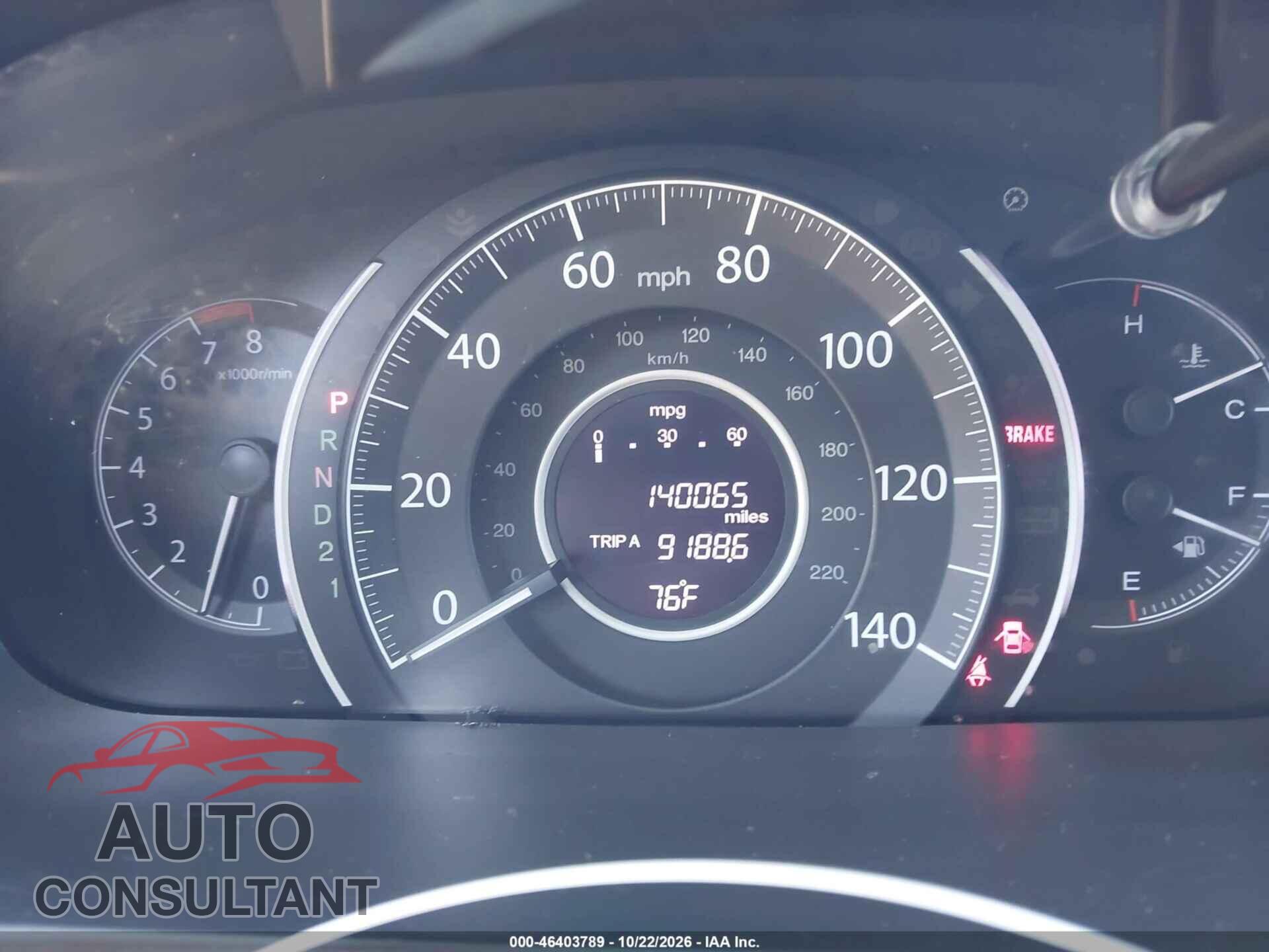 HONDA CR-V 2013 - 5J6RM3H35DL025065