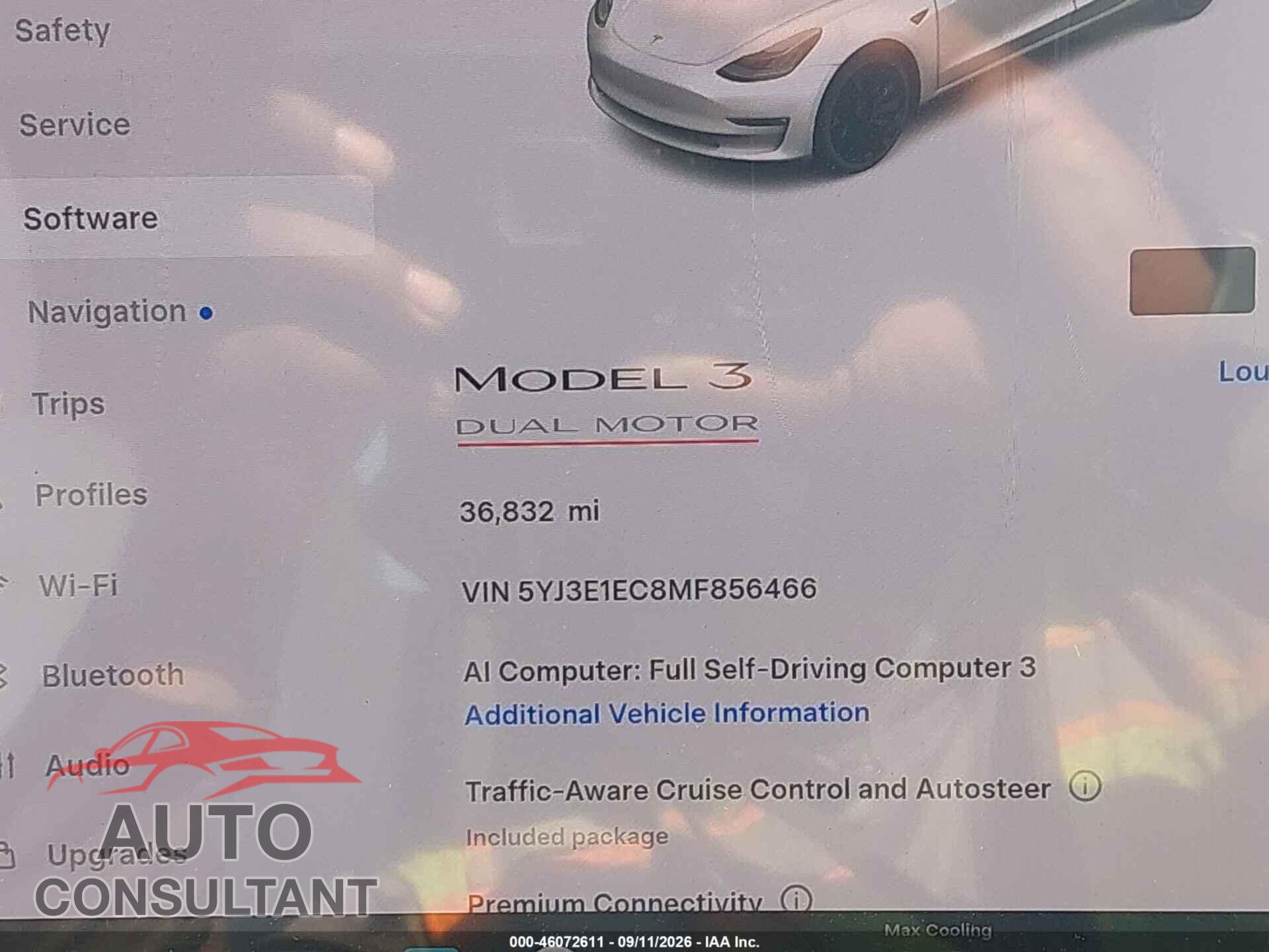 TESLA MODEL 3 2021 - 5YJ3E1EC8MF856466