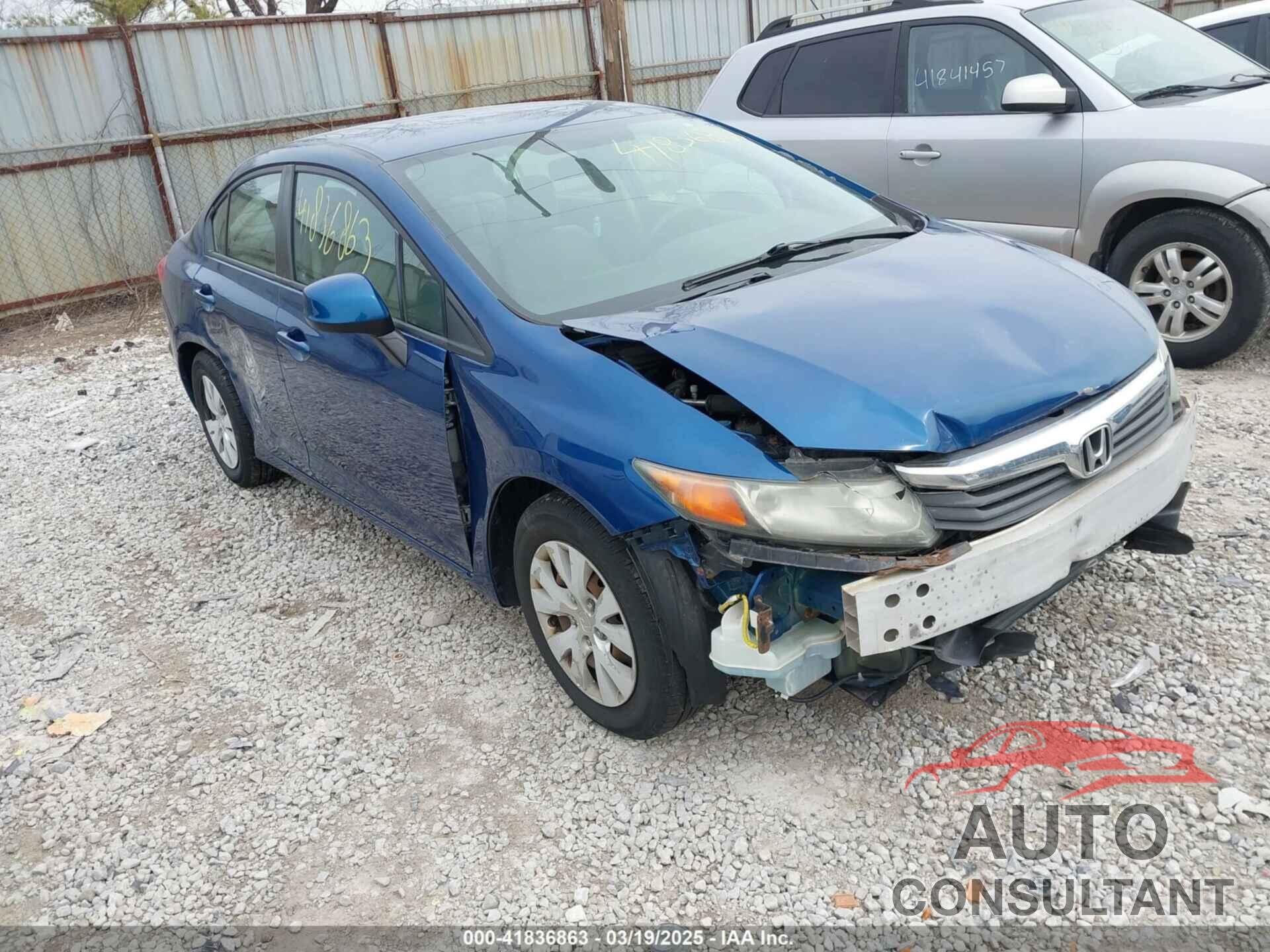 HONDA CIVIC 2012 - 19XFB2F57CE053373