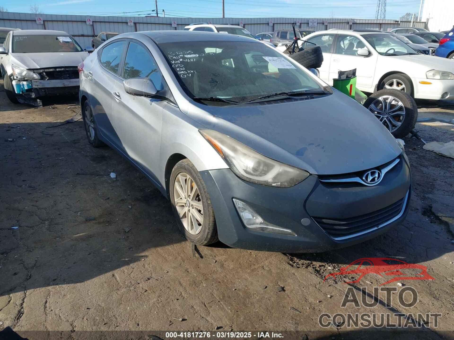 HYUNDAI ELANTRA 2015 - KMHDH4AE5FU224681