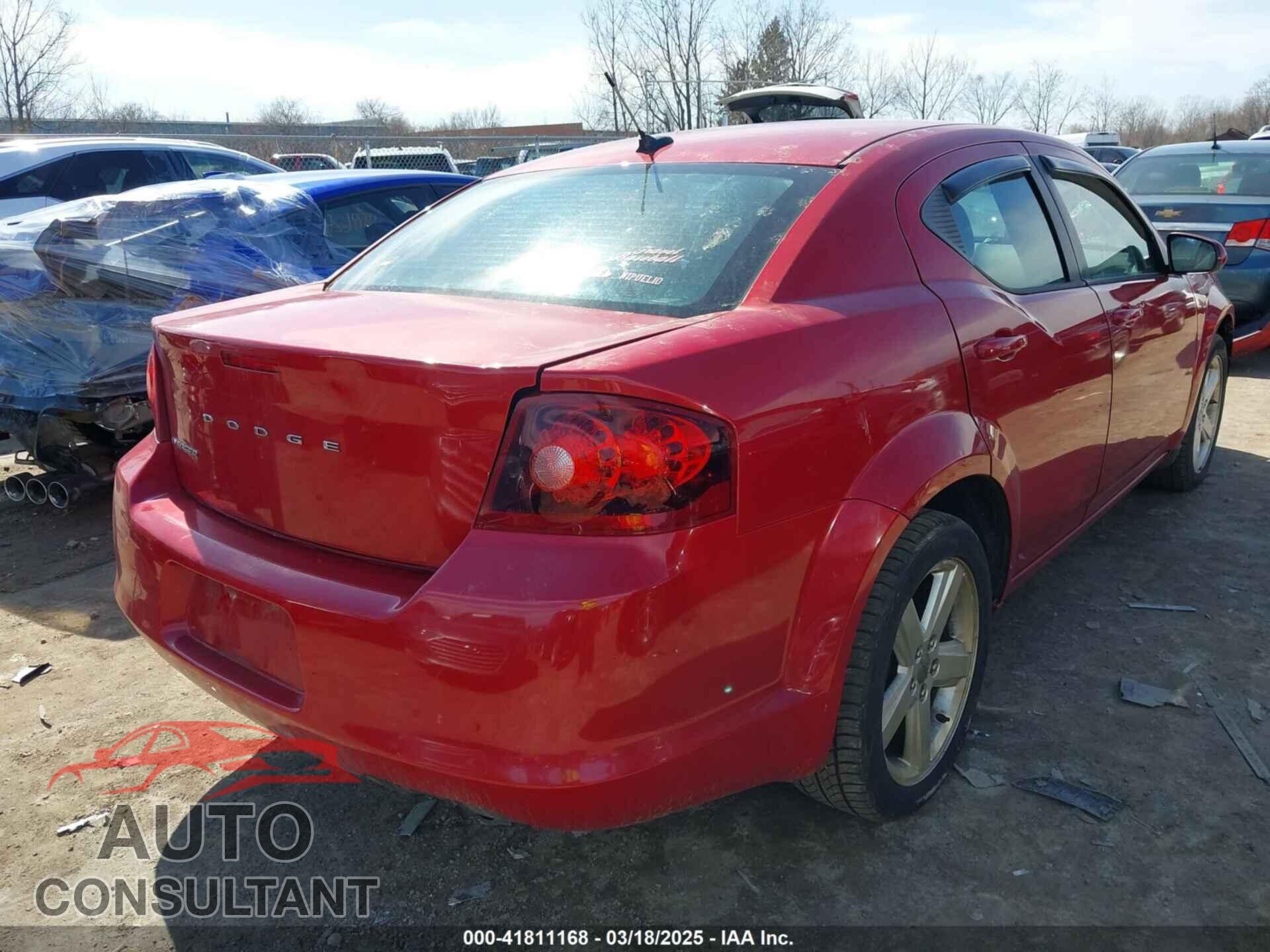 DODGE AVENGER 2012 - 1C3CDZCB2CN147693