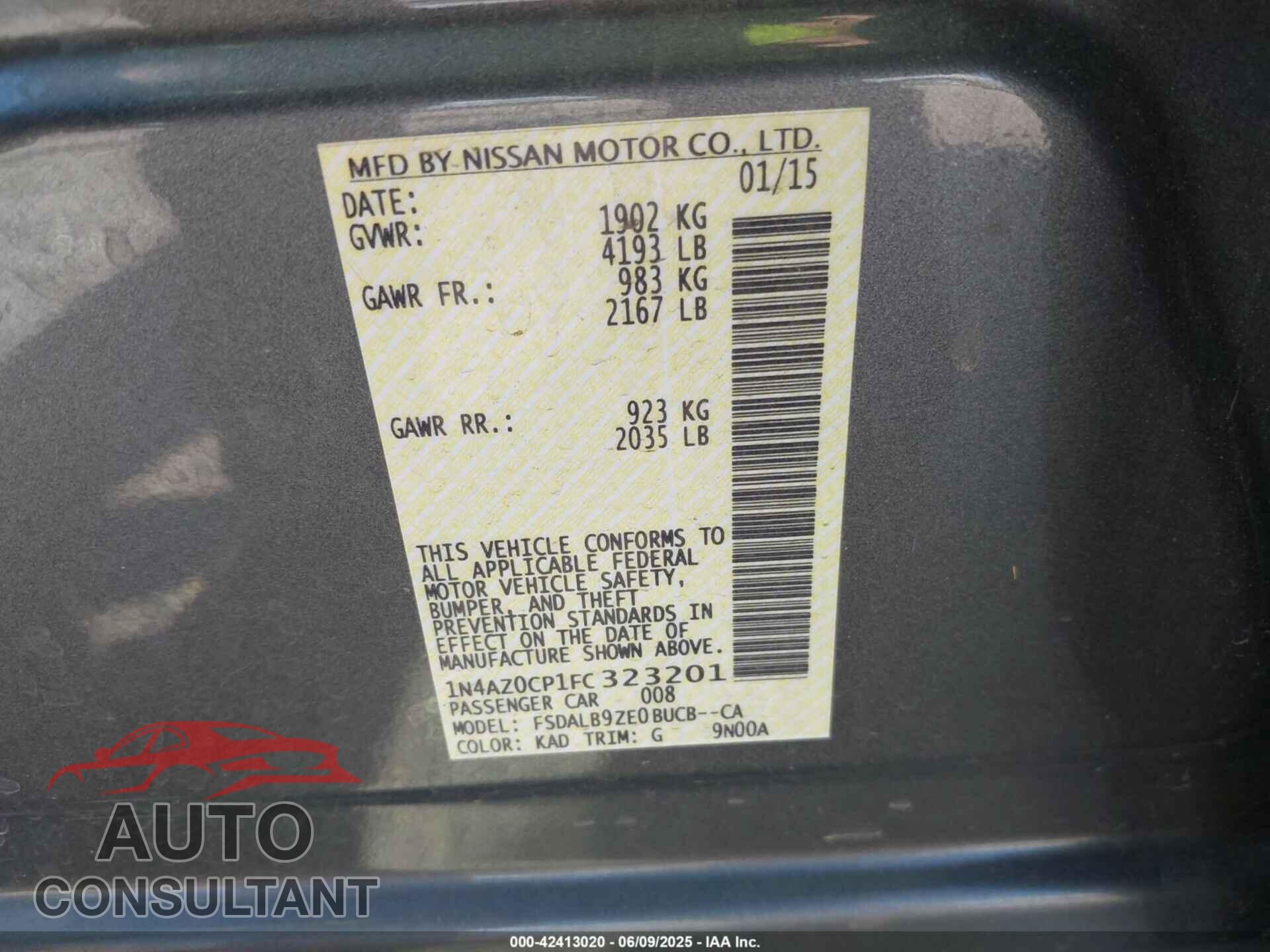 NISSAN LEAF 2015 - 1N4AZ0CP1FC323201