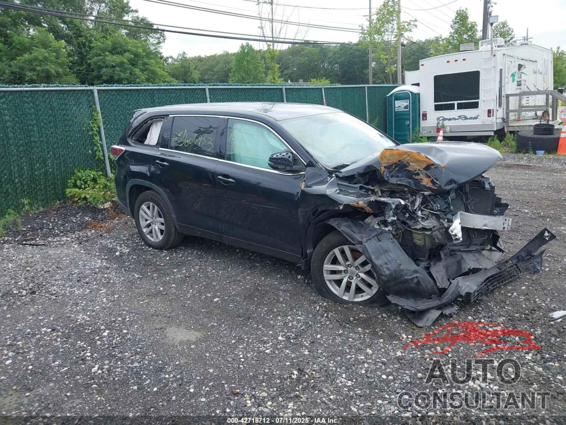 TOYOTA HIGHLANDER 2015 - 5TDZARFH2FS016065