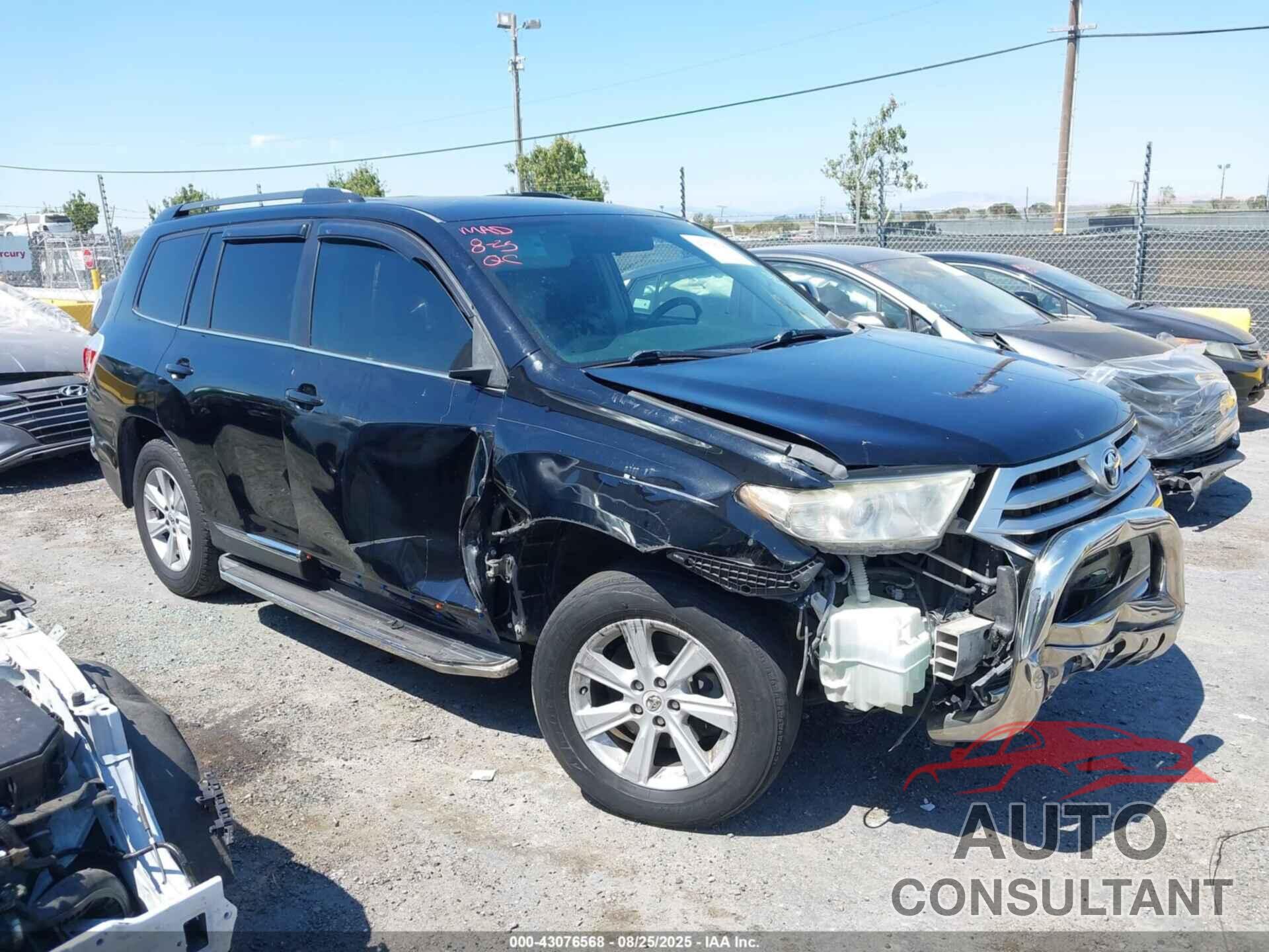 TOYOTA HIGHLANDER 2013 - 5TDZA3EH1DS037646