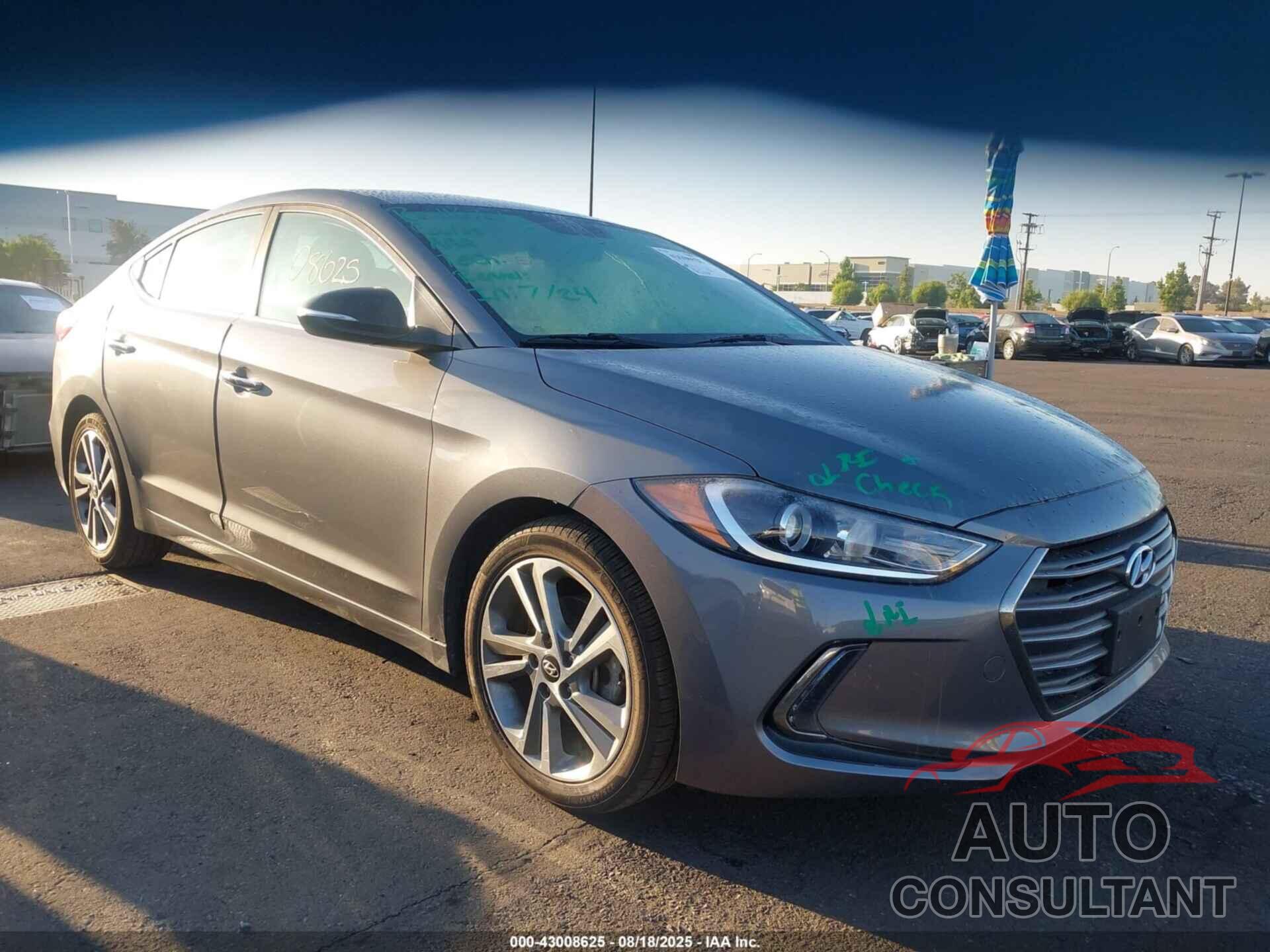 HYUNDAI ELANTRA 2017 - KMHD84LF4HU152414