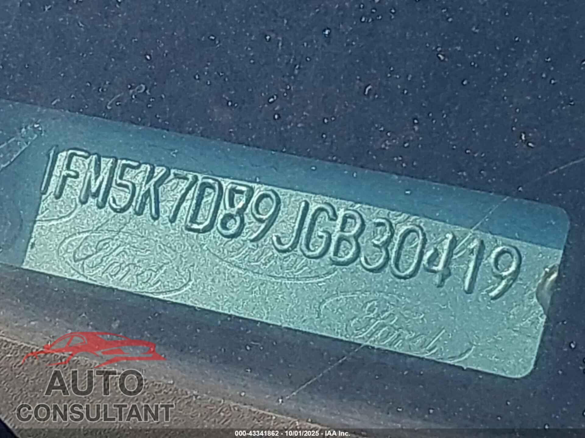 FORD EXPLORER 2018 - 1FM5K7D89JGB30419