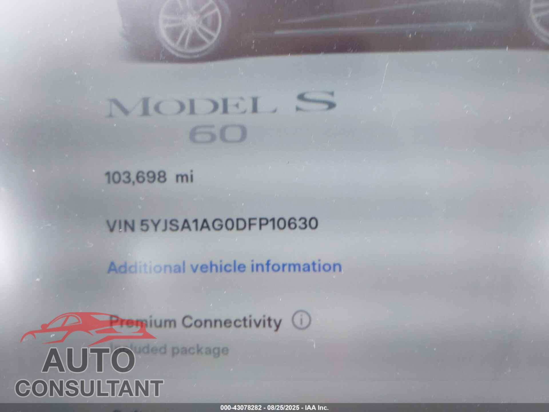 TESLA MODEL S 2013 - 5YJSA1AG0DFP10630