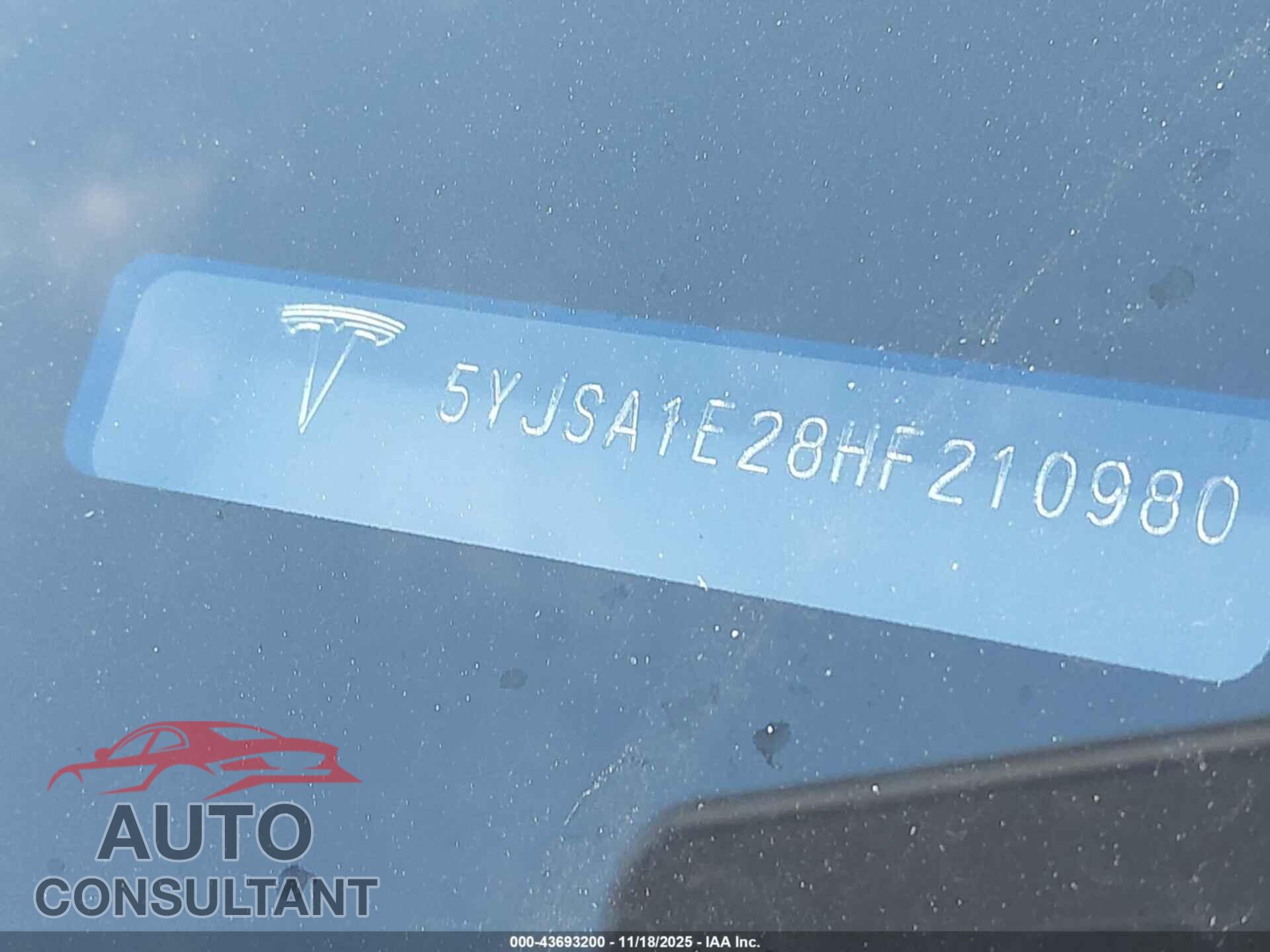 TESLA MODEL S 2017 - 5YJSA1E28HF210980