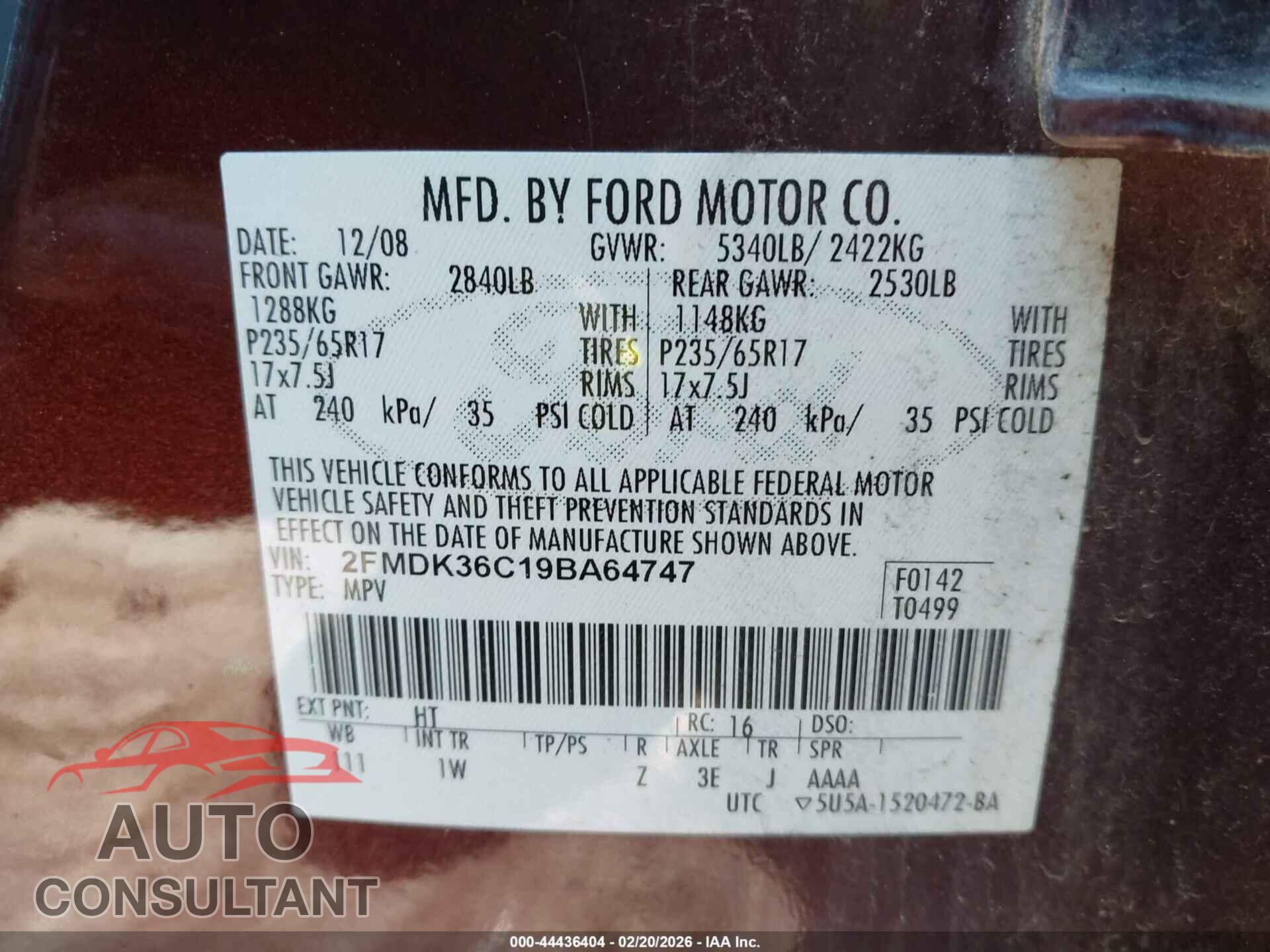 FORD EDGE 2009 - 2FMDK36C19BA64747