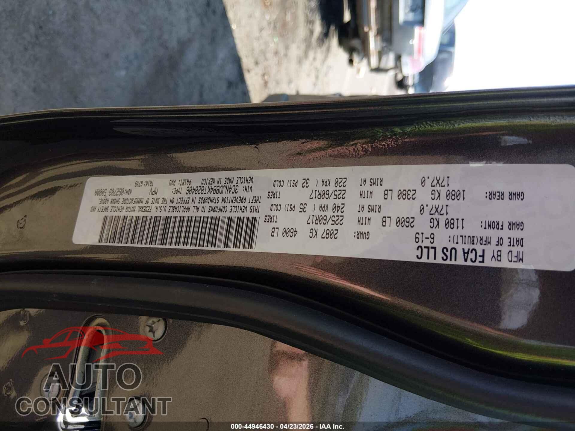 JEEP COMPASS 2019 - 3C4NJDBB4KT828406