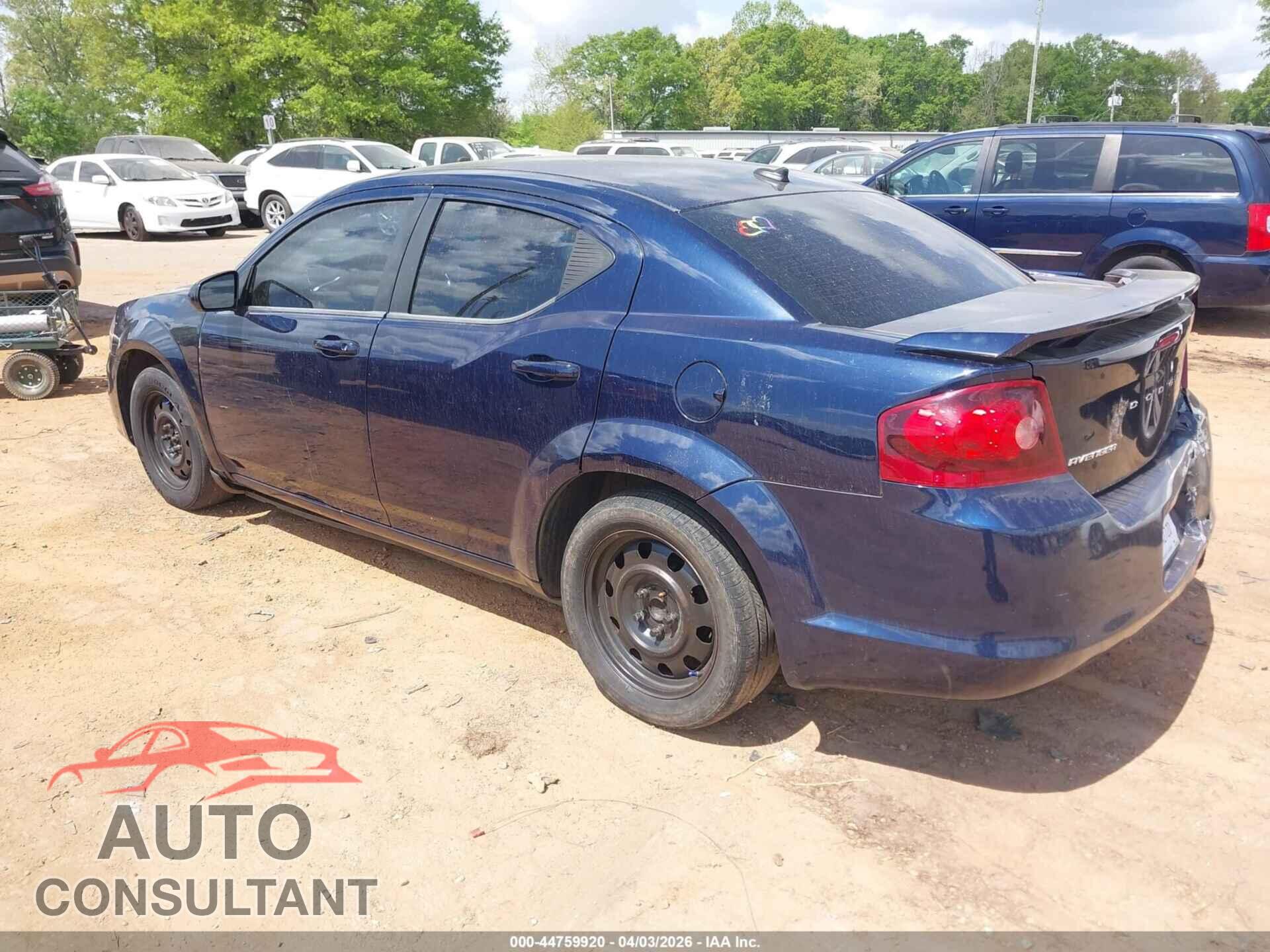 DODGE AVENGER 2013 - 1C3CDZCB2DN616587