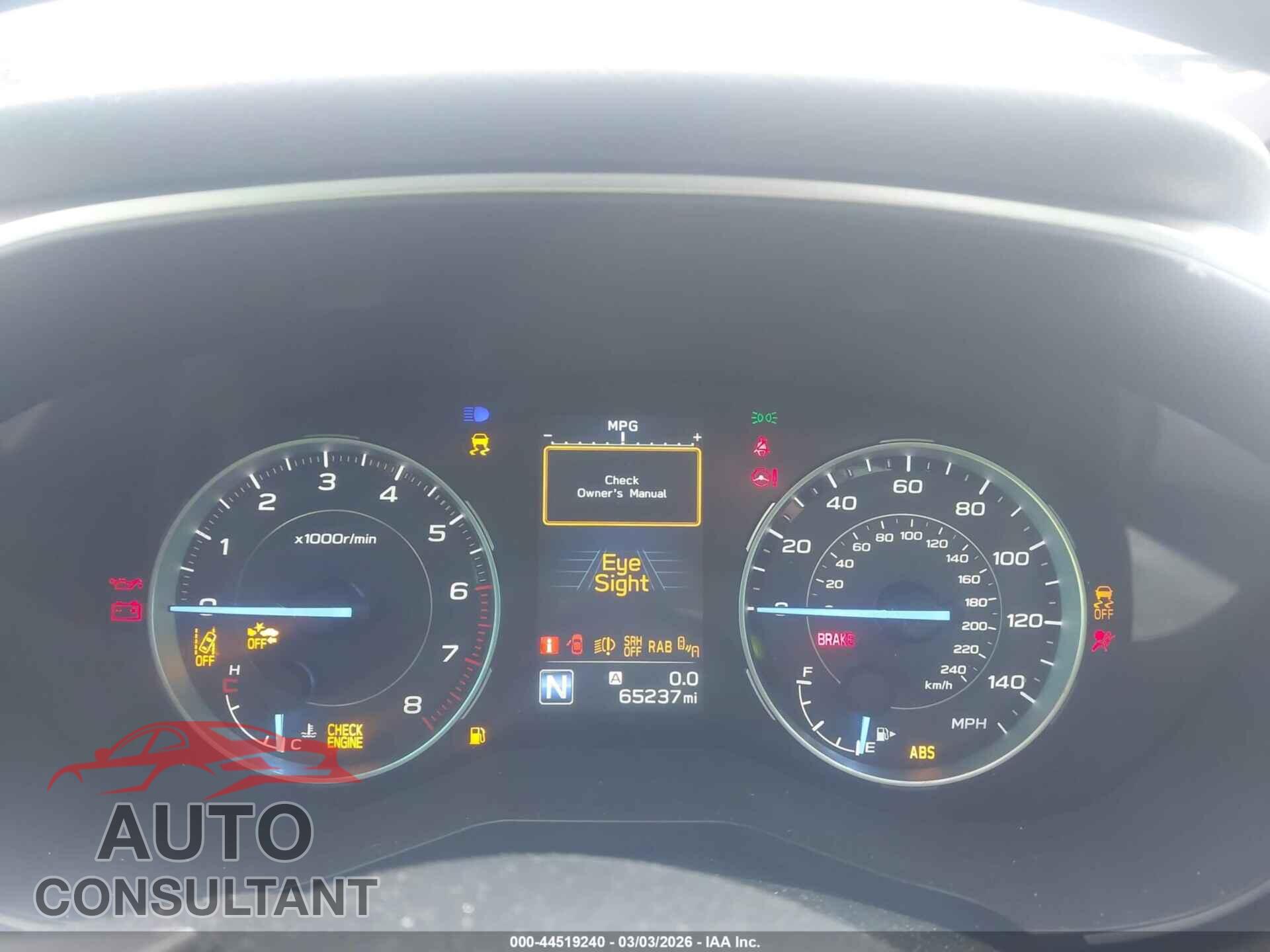 SUBARU ASCENT 2019 - 4S4WMAPD9K3470604