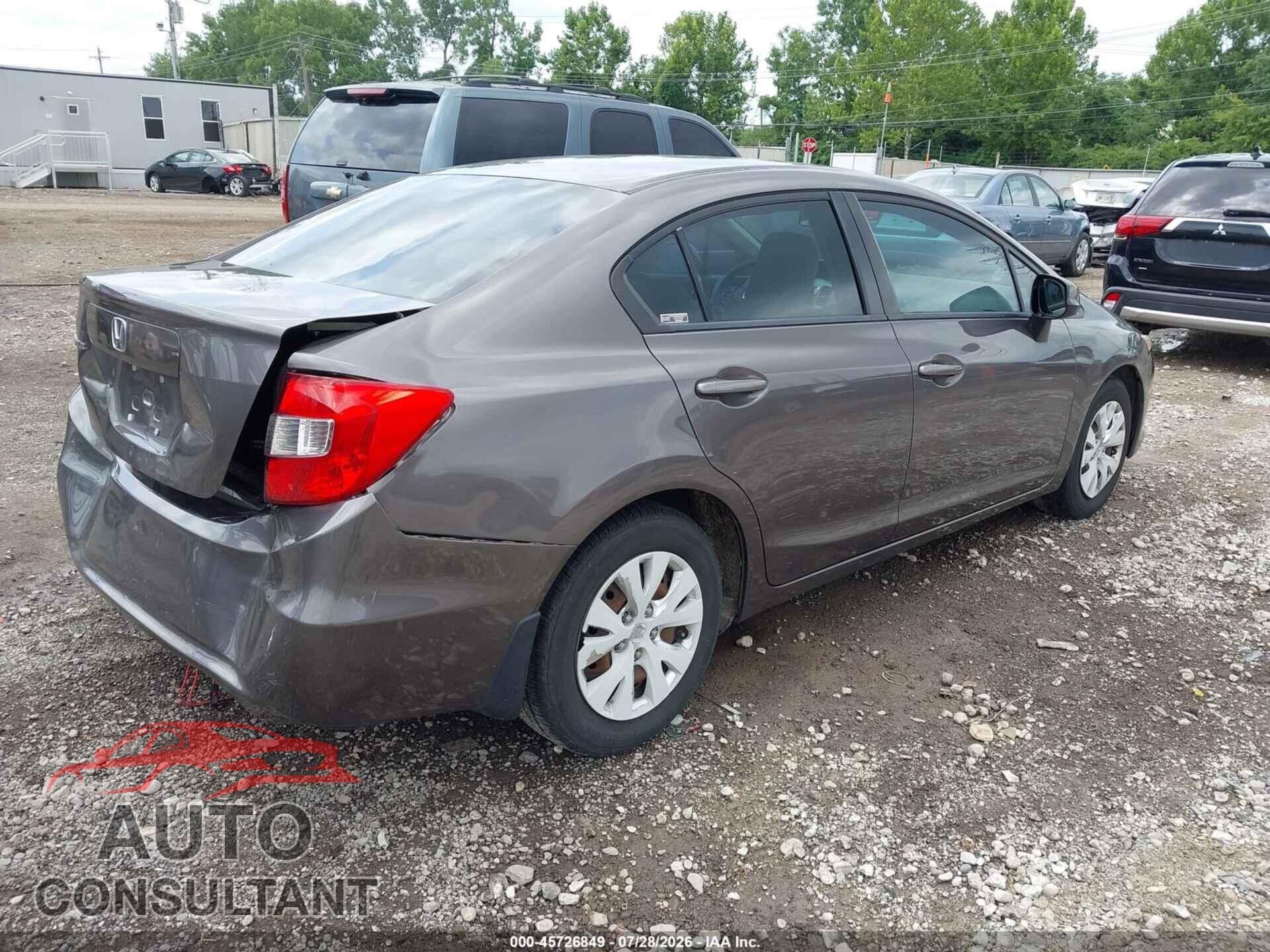 HONDA CIVIC 2012 - 19XFB2F59CE108809