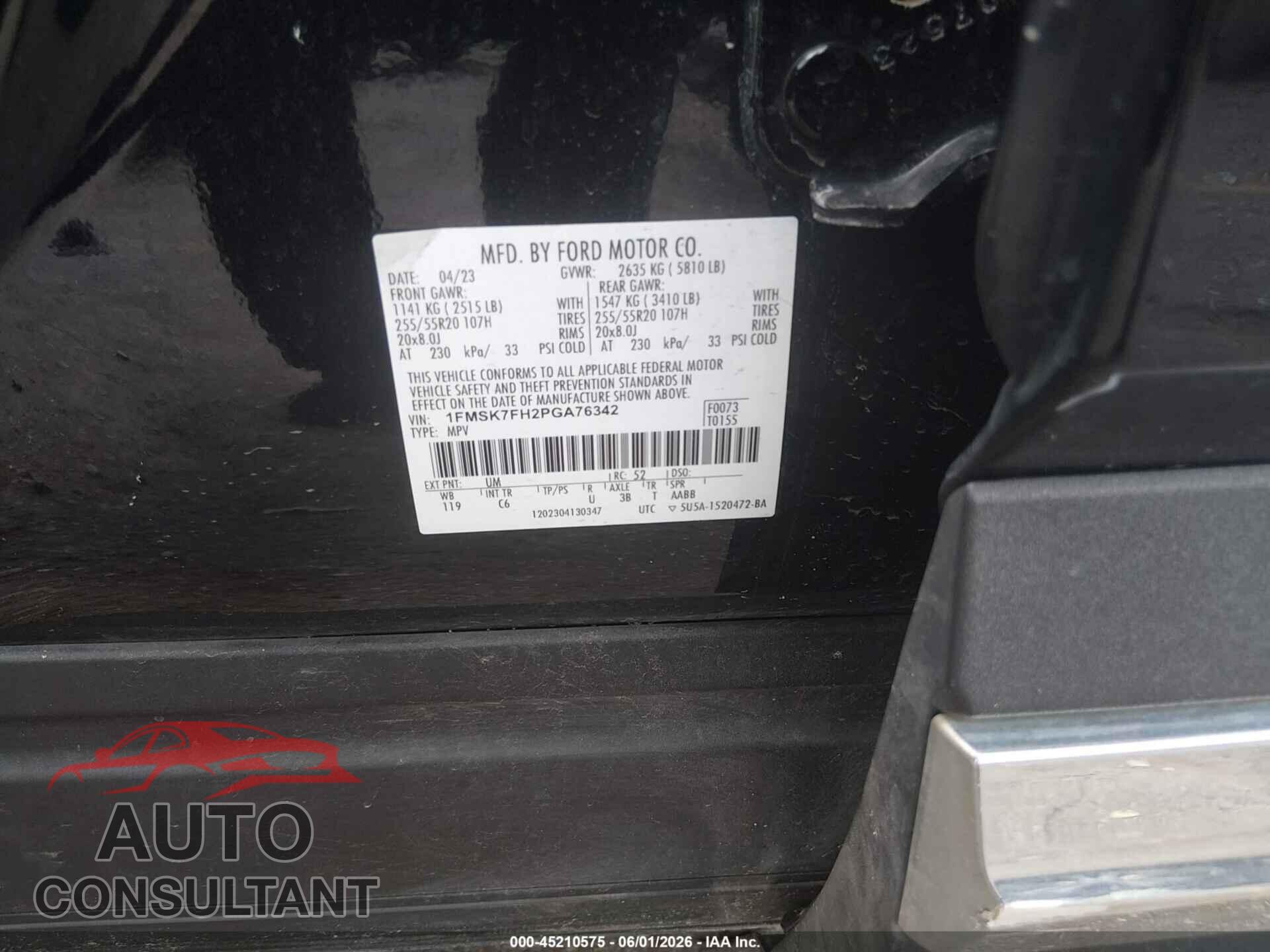 FORD EXPLORER 2023 - 1FMSK7FH2PGA76342