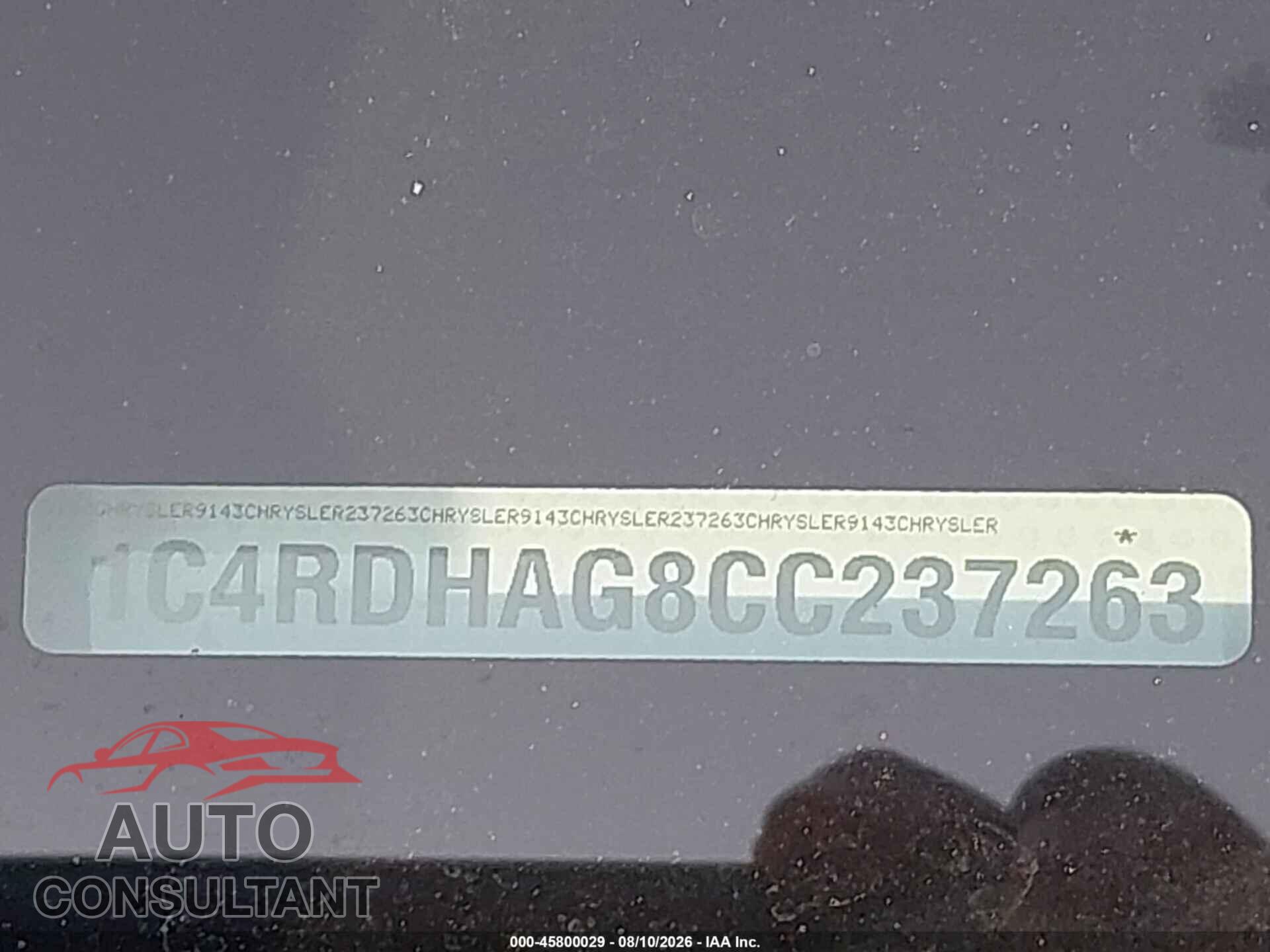 DODGE DURANGO 2012 - 1C4RDHAG8CC237263