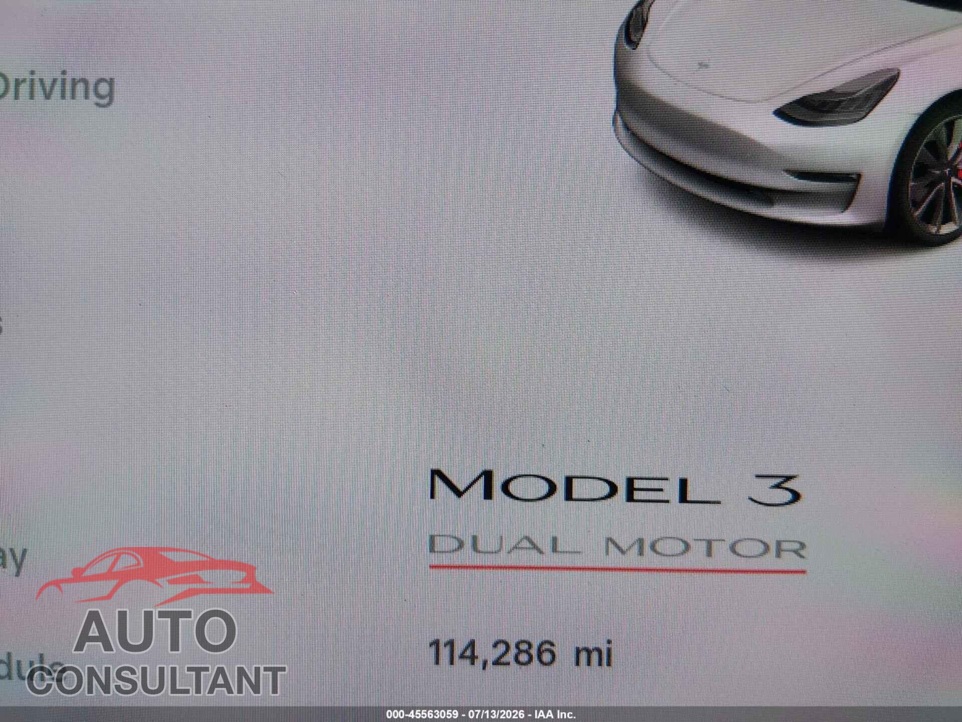 TESLA MODEL 3 2018 - 5YJ3E1EB2JF072643