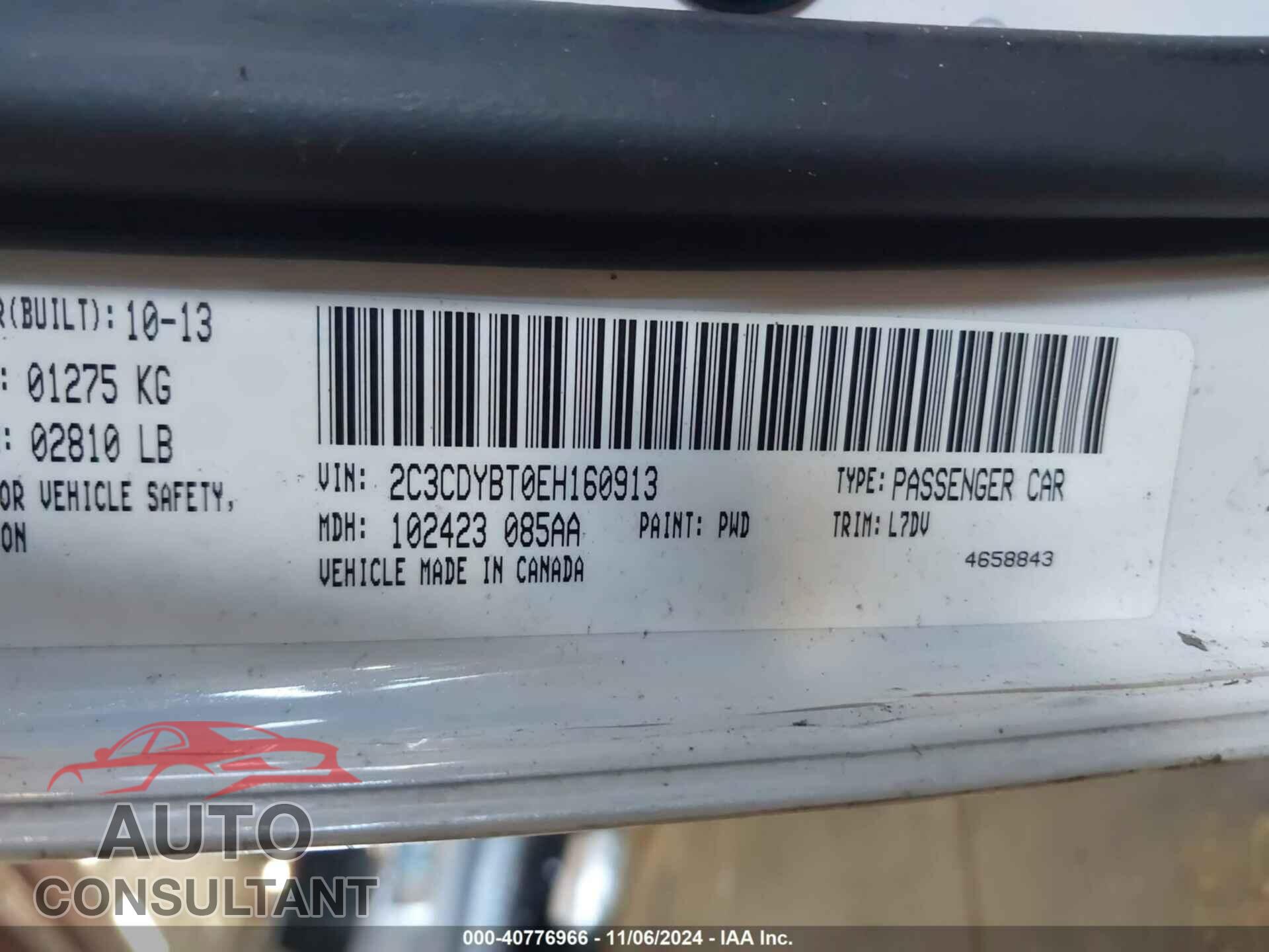 DODGE CHALLENGER 2014 - 2C3CDYBT0EH160913