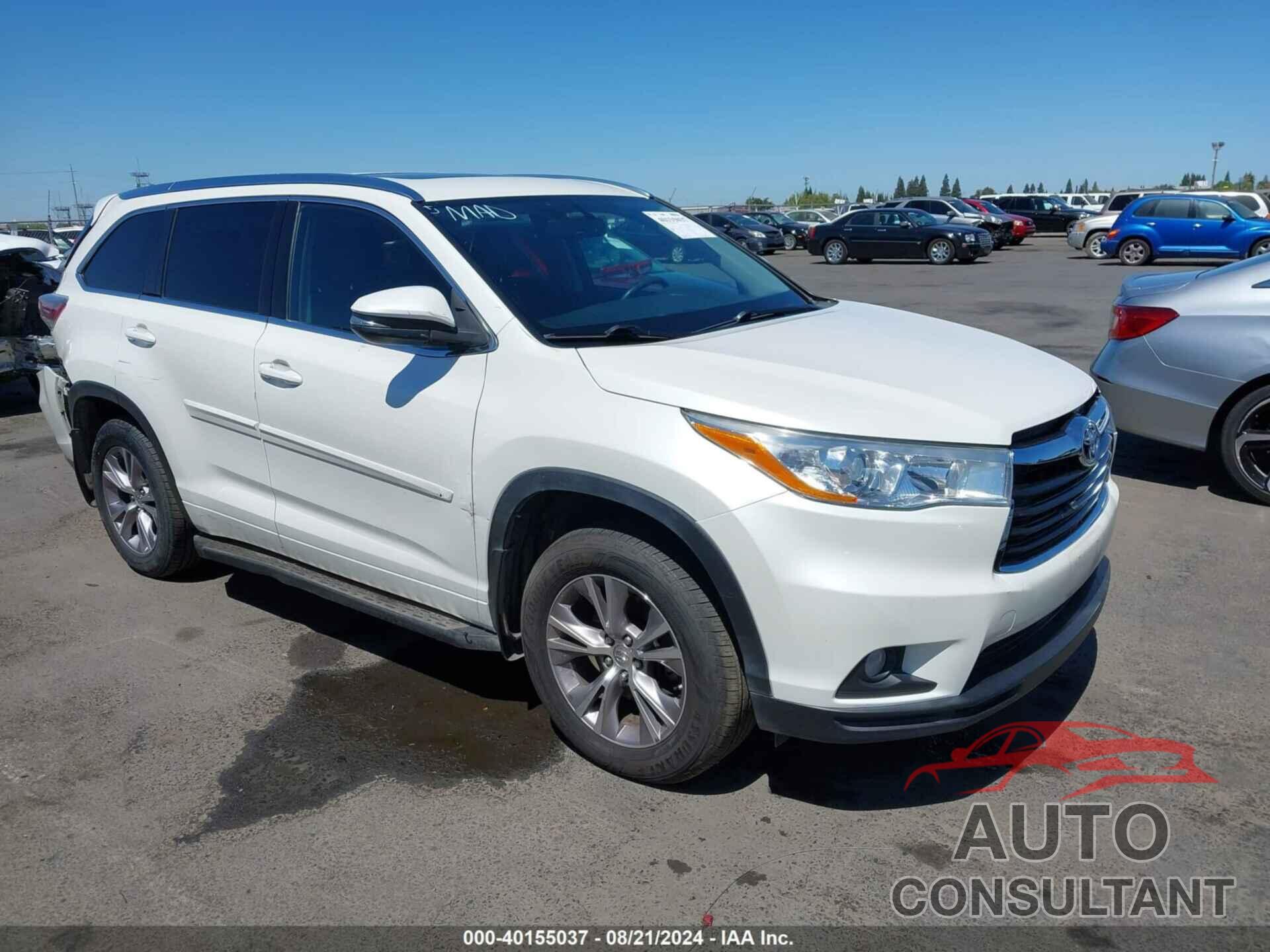 TOYOTA HIGHLANDER 2014 - 5TDJKRFH8ES004835