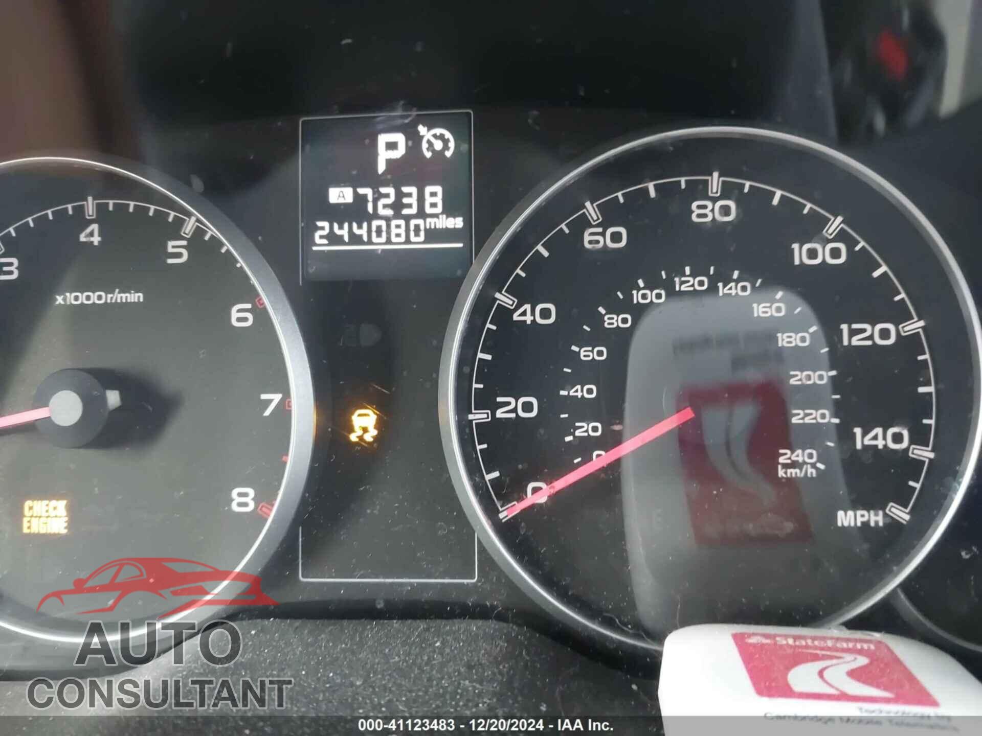 SUBARU OUTBACK 2013 - 4S4BRCCC2D3293759