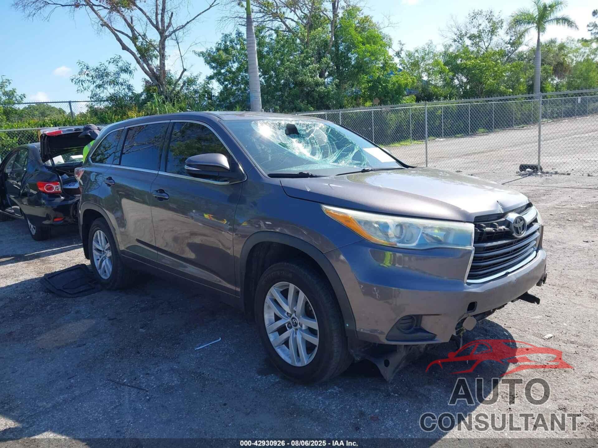 TOYOTA HIGHLANDER 2016 - 5TDBKRFH6GS255859