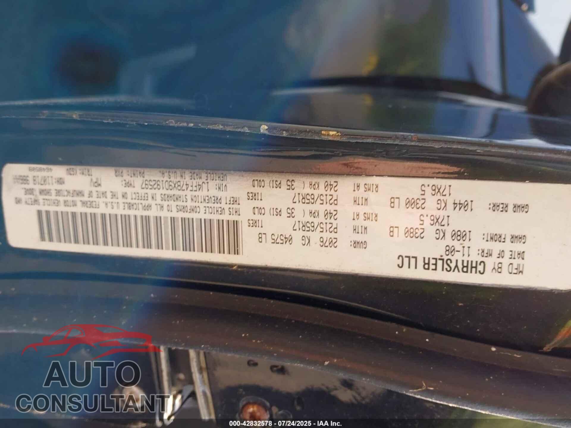 JEEP COMPASS 2009 - 1J4FF47BX9D192597