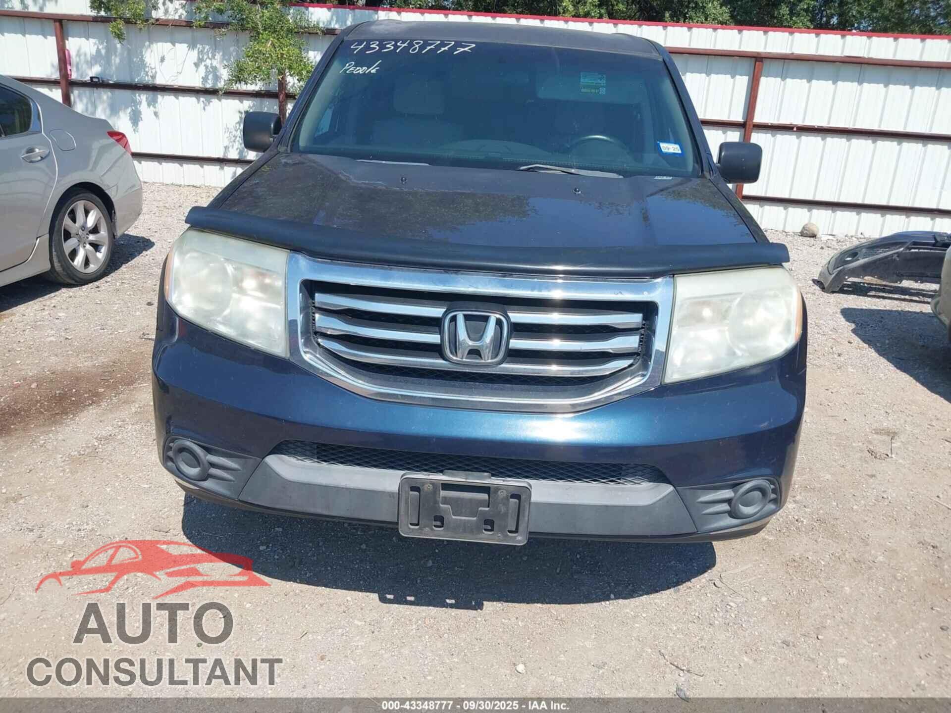 HONDA PILOT 2012 - 5FNYF3H26CB001023