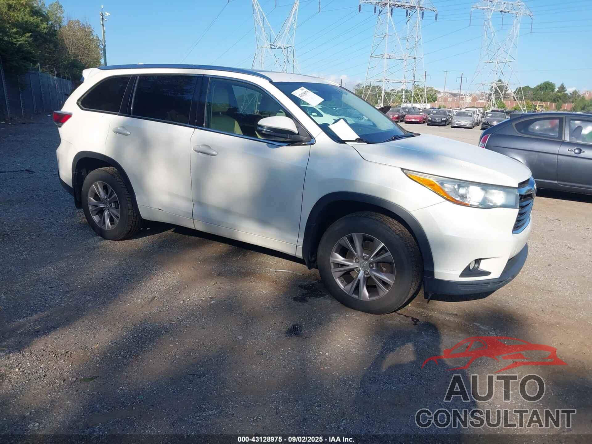 TOYOTA HIGHLANDER 2015 - 5TDJKRFH1FS096338