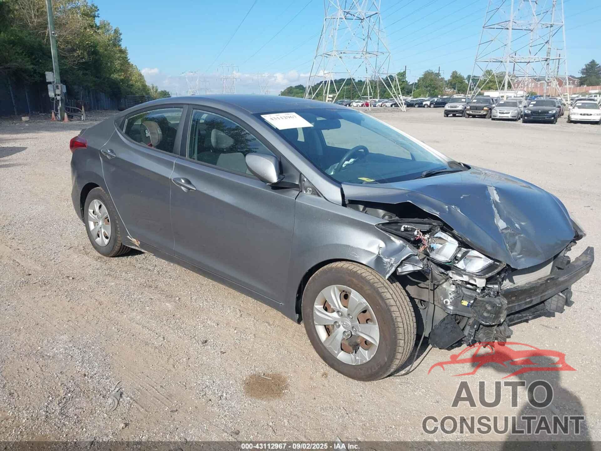 HYUNDAI ELANTRA 2016 - KMHDH4AE4GU619713