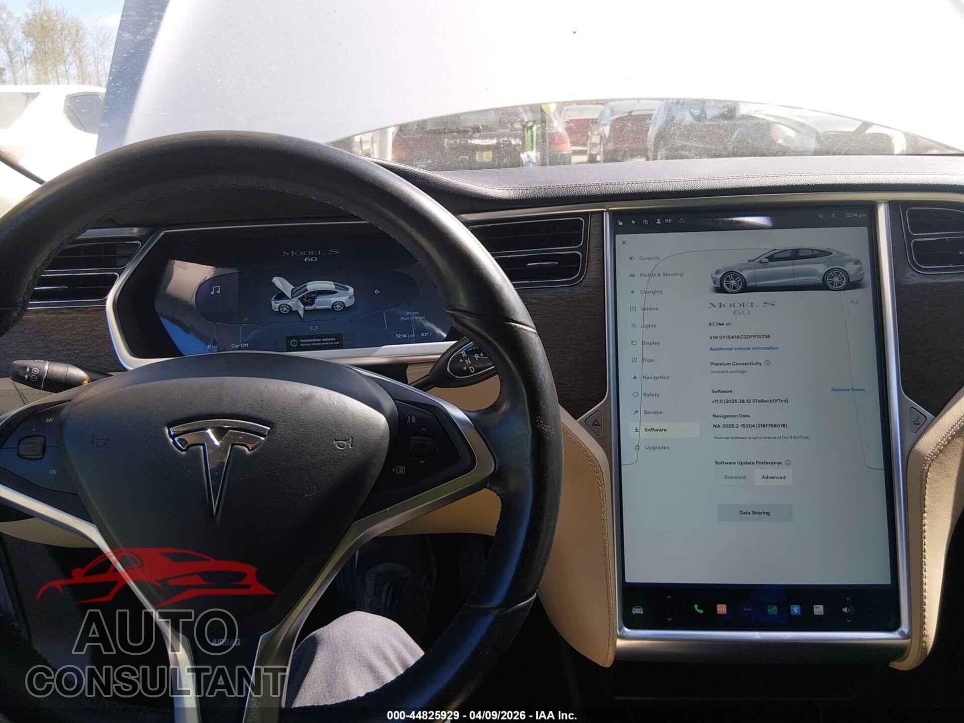 TESLA MODEL S 2013 - 5YJSA1AC2DFP10738