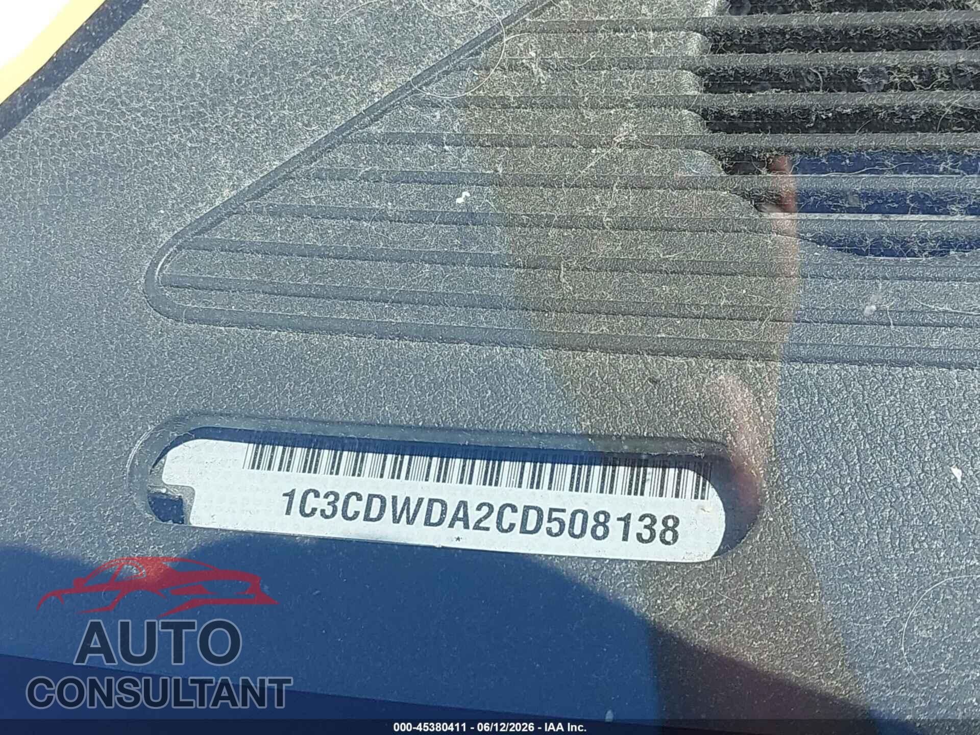 DODGE CALIBER 2012 - 1C3CDWDA2CD508138