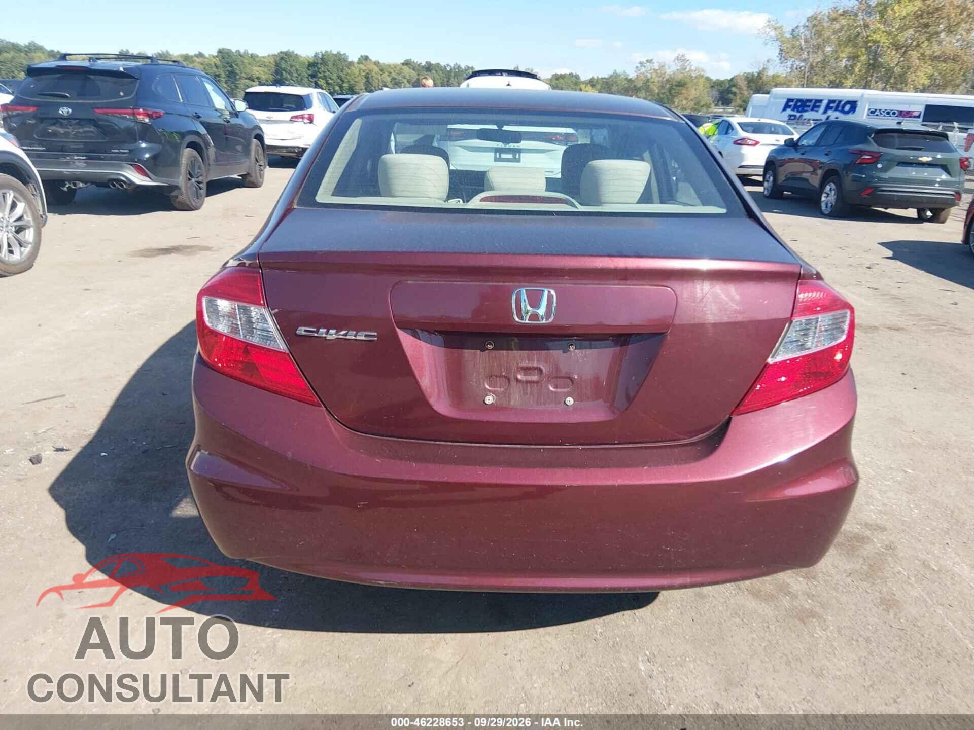 HONDA CIVIC SDN 2012 - 19XFB2F82CE092592