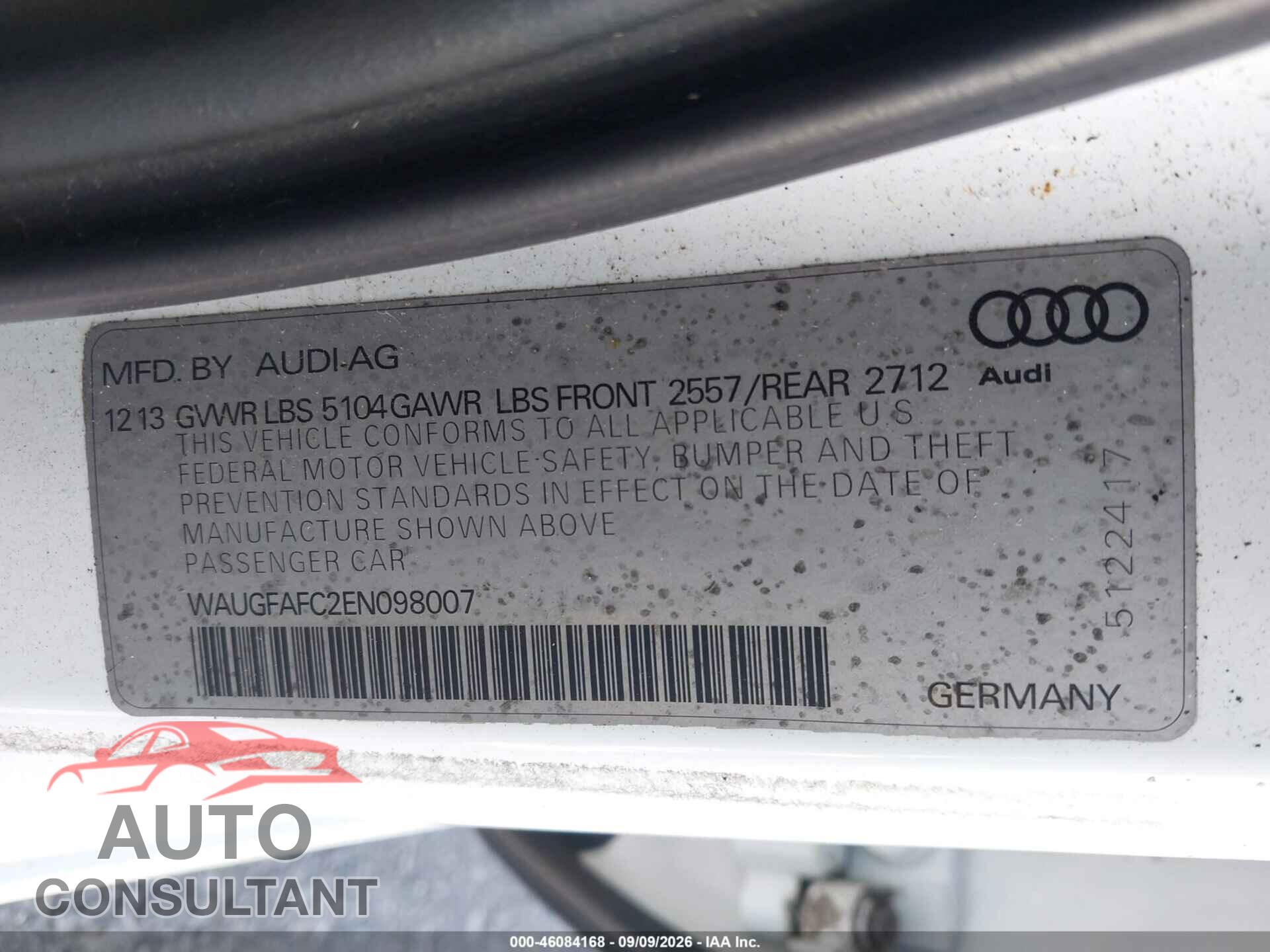 AUDI A6 2014 - WAUGFAFC2EN098007