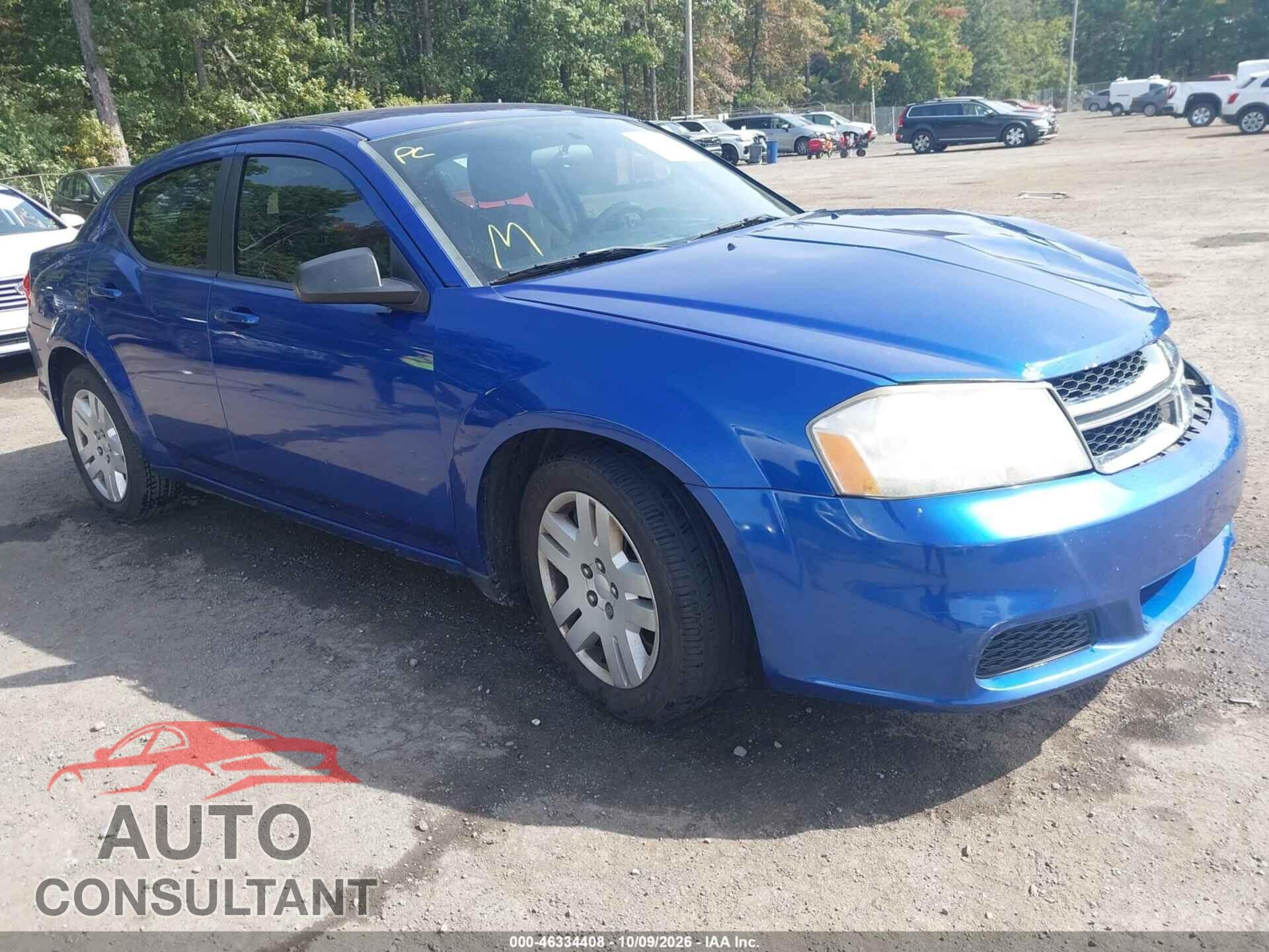 DODGE AVENGER 2012 - 1C3CDZAB7CN148535