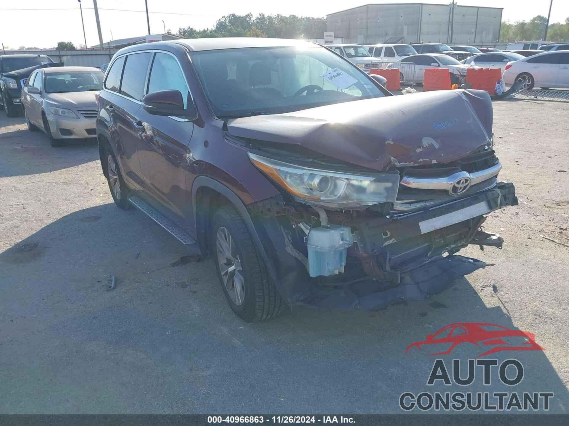 TOYOTA HIGHLANDER 2015 - 5TDZKRFH8FS084738