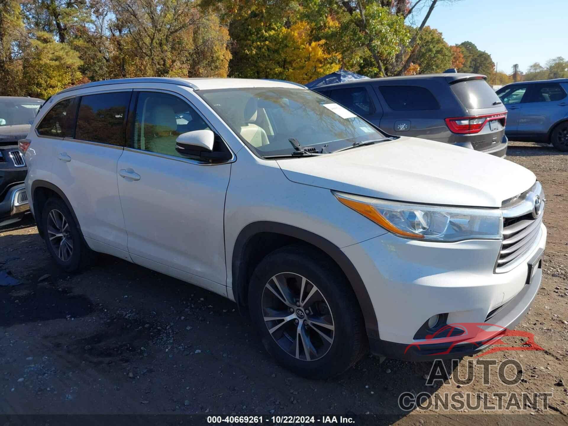 TOYOTA HIGHLANDER 2016 - 5TDJKRFH3GS277801