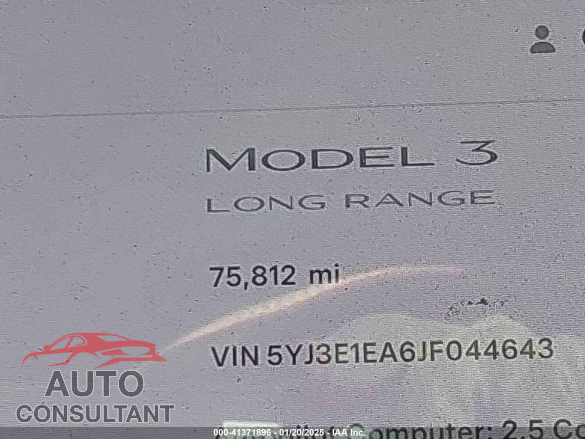 TESLA MODEL 3 2018 - 5YJ3E1EA6JF044643