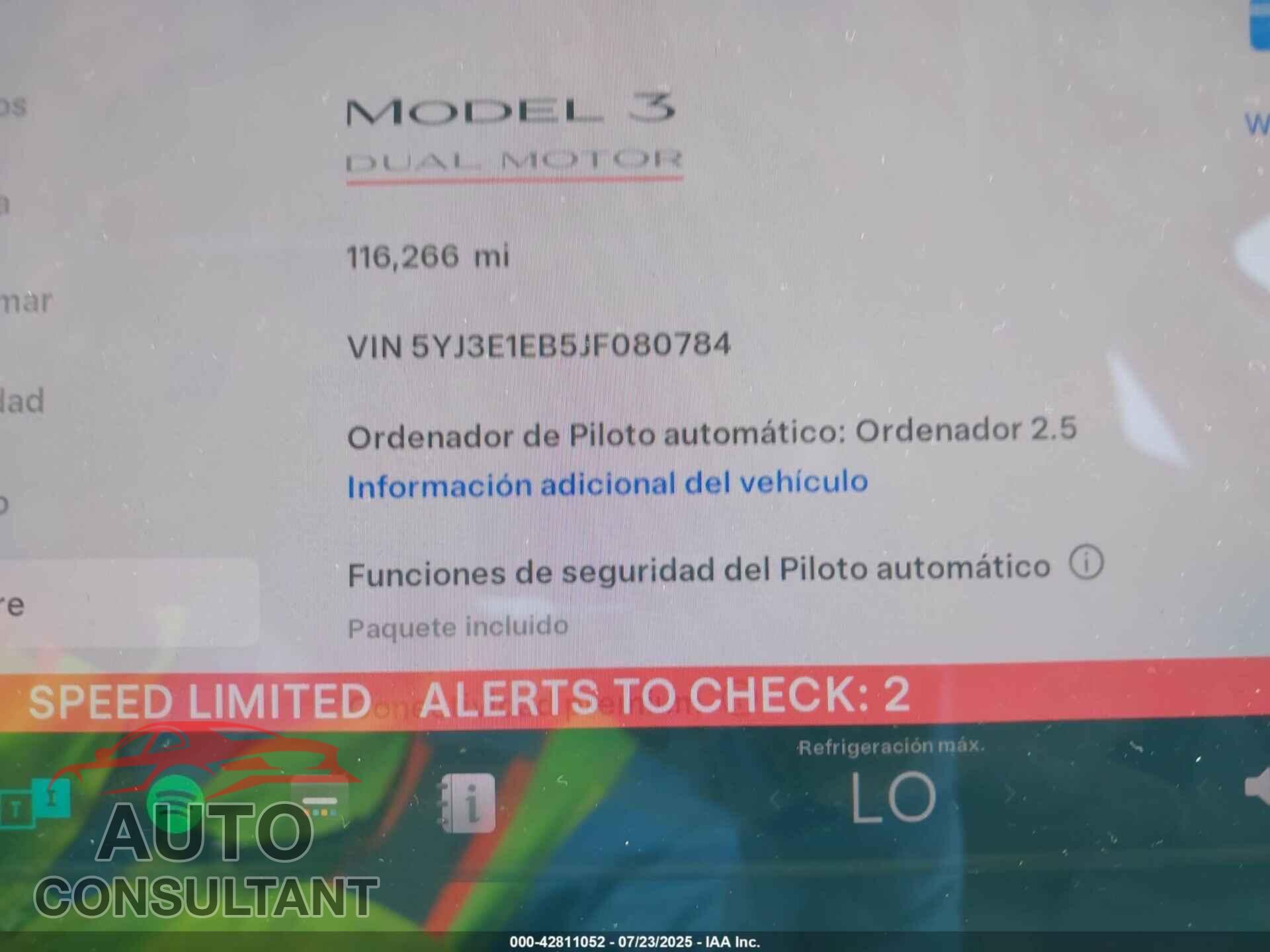 TESLA MODEL 3 2018 - 5YJ3E1EB5JF080784