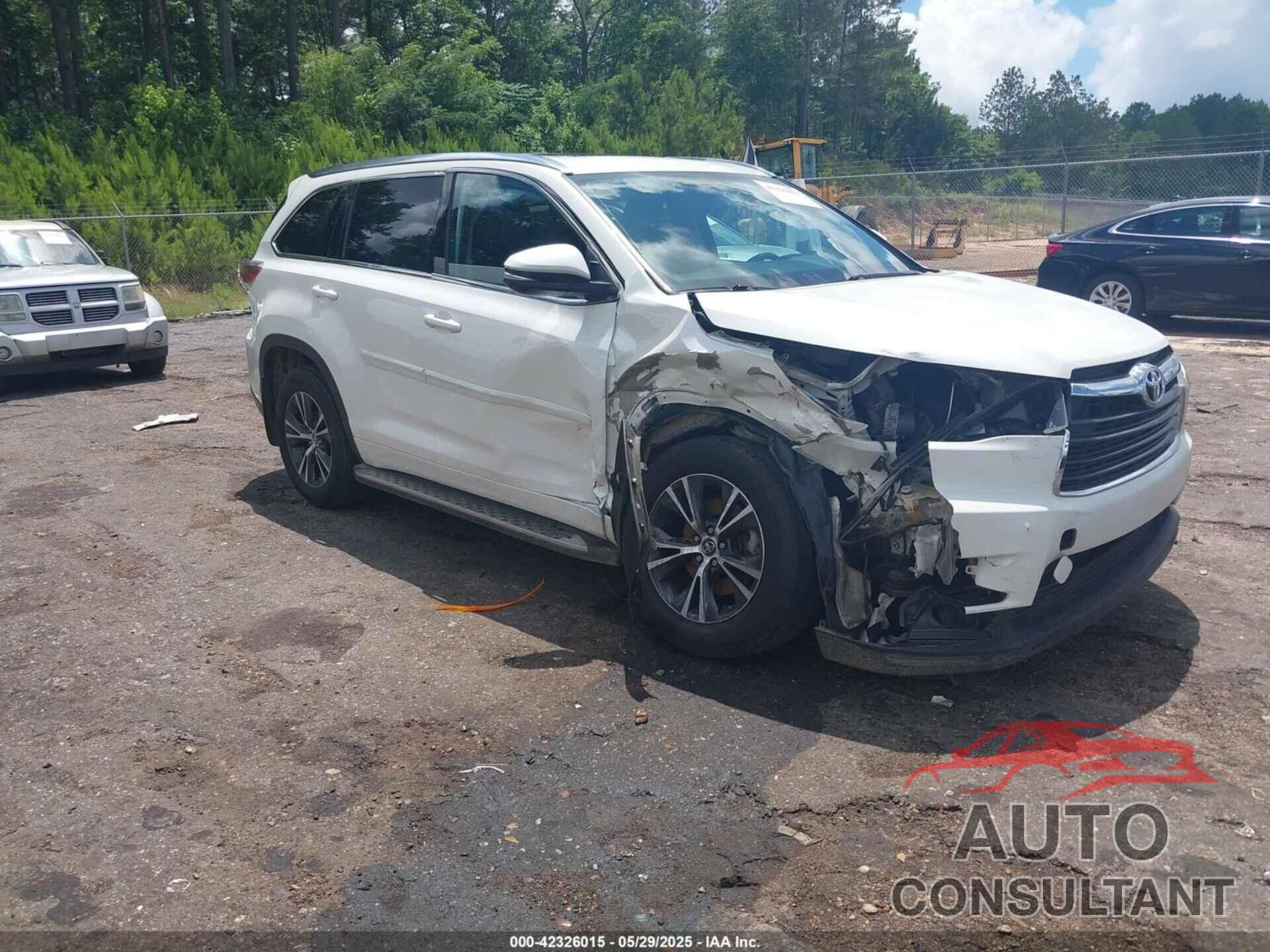 TOYOTA HIGHLANDER 2016 - 5TDKKRFH5GS167353