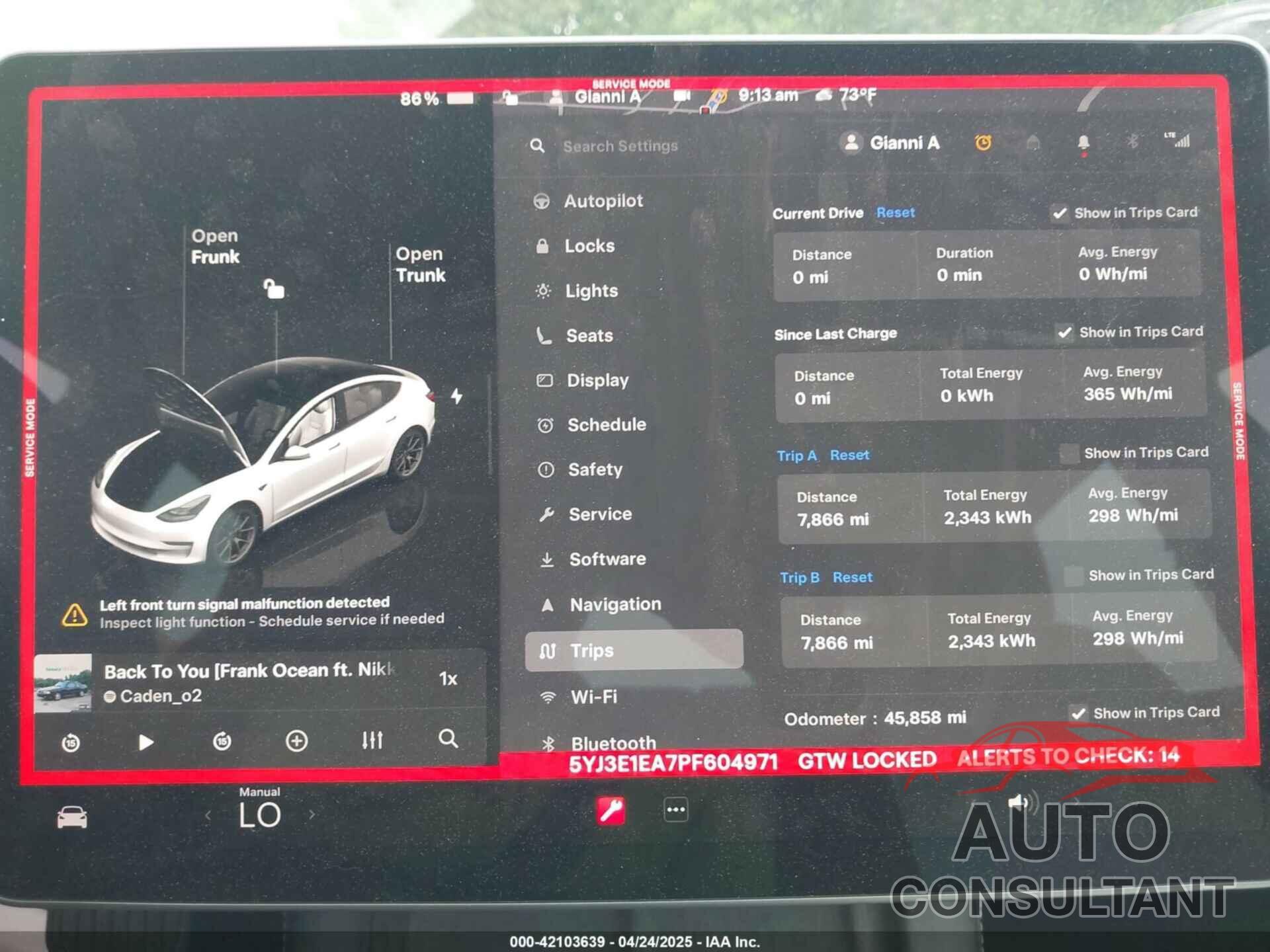 TESLA MODEL 3 2023 - 5YJ3E1EA7PF604971
