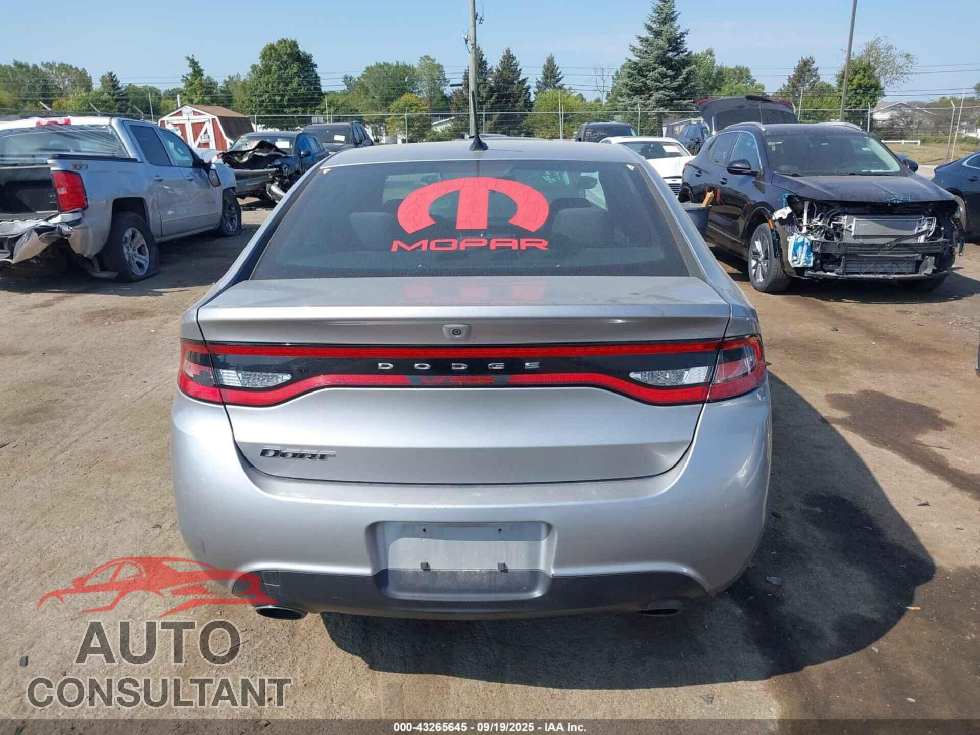 DODGE DART 2015 - 1C3CDFBB1FD242272