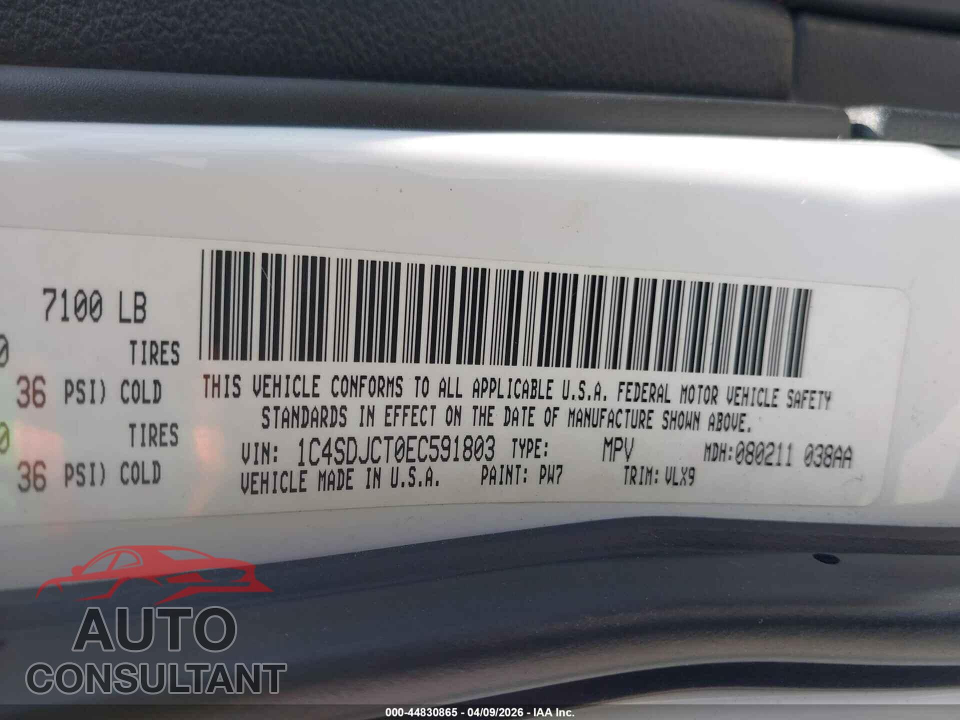 DODGE DURANGO 2014 - 1C4SDJCT0EC591803