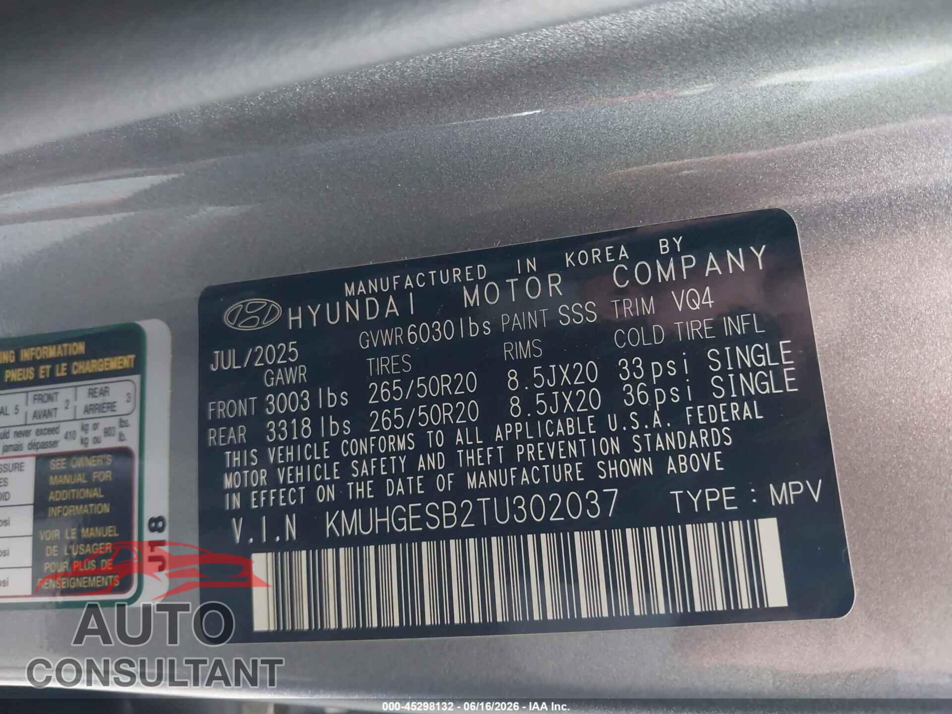GENESIS GV80 2026 - KMUHGESB2TU302037