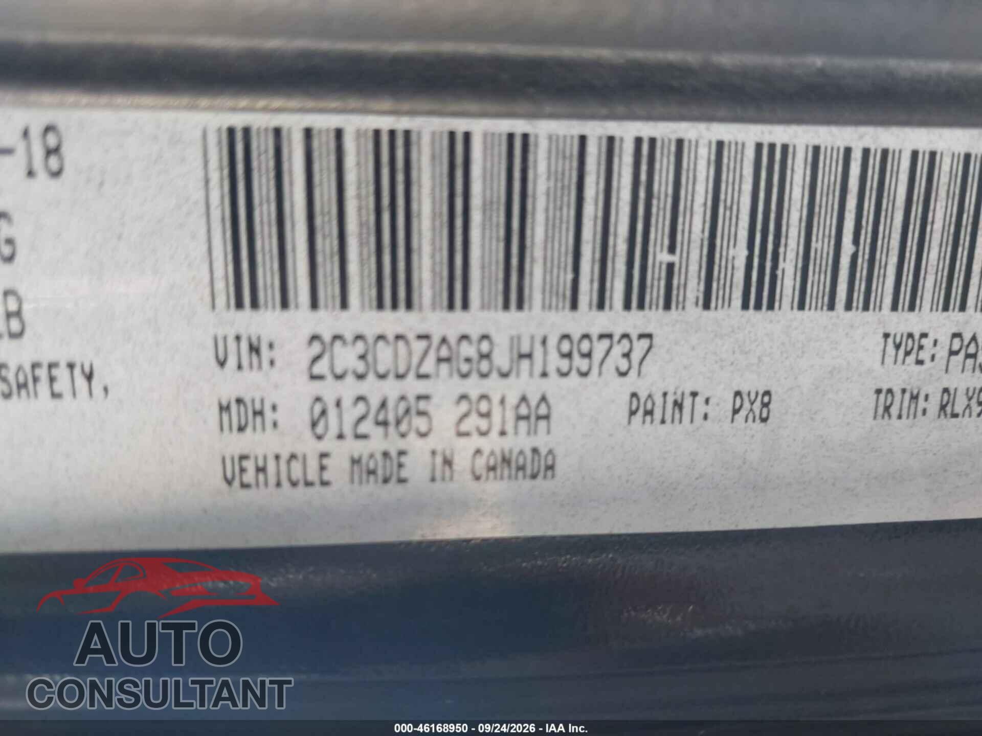 DODGE CHALLENGER 2017 - 2C3CDZAG9HH547345