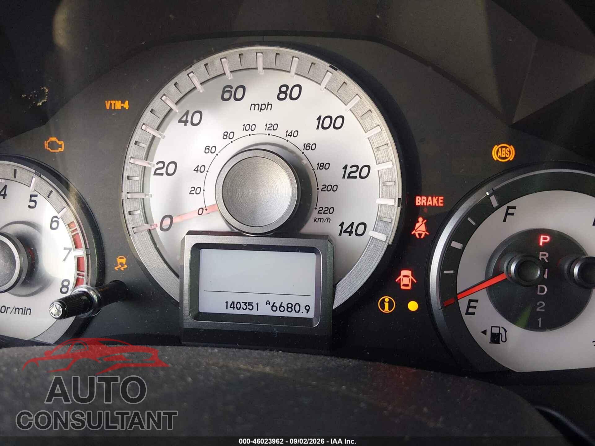 HONDA PILOT 2012 - 5FNYF4H97CB058057