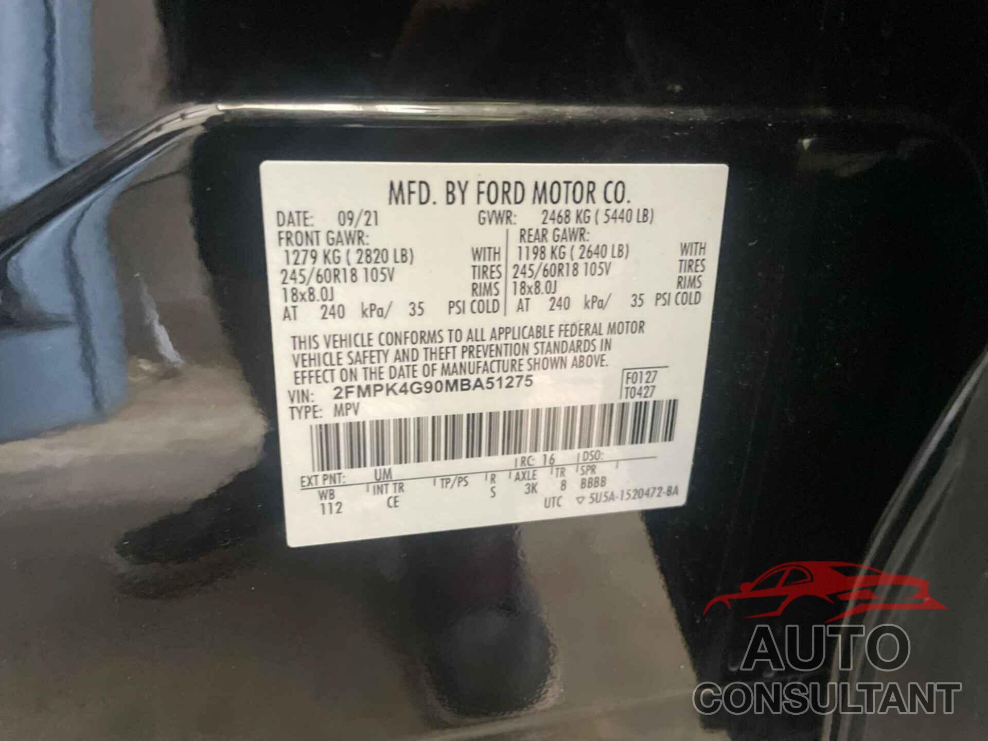 FORD EDGE 2021 - 2FMPK4G90MBA51275