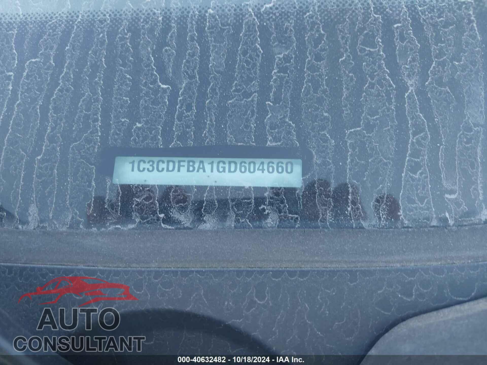 DODGE DART 2016 - 1C3CDFBA1GD604660