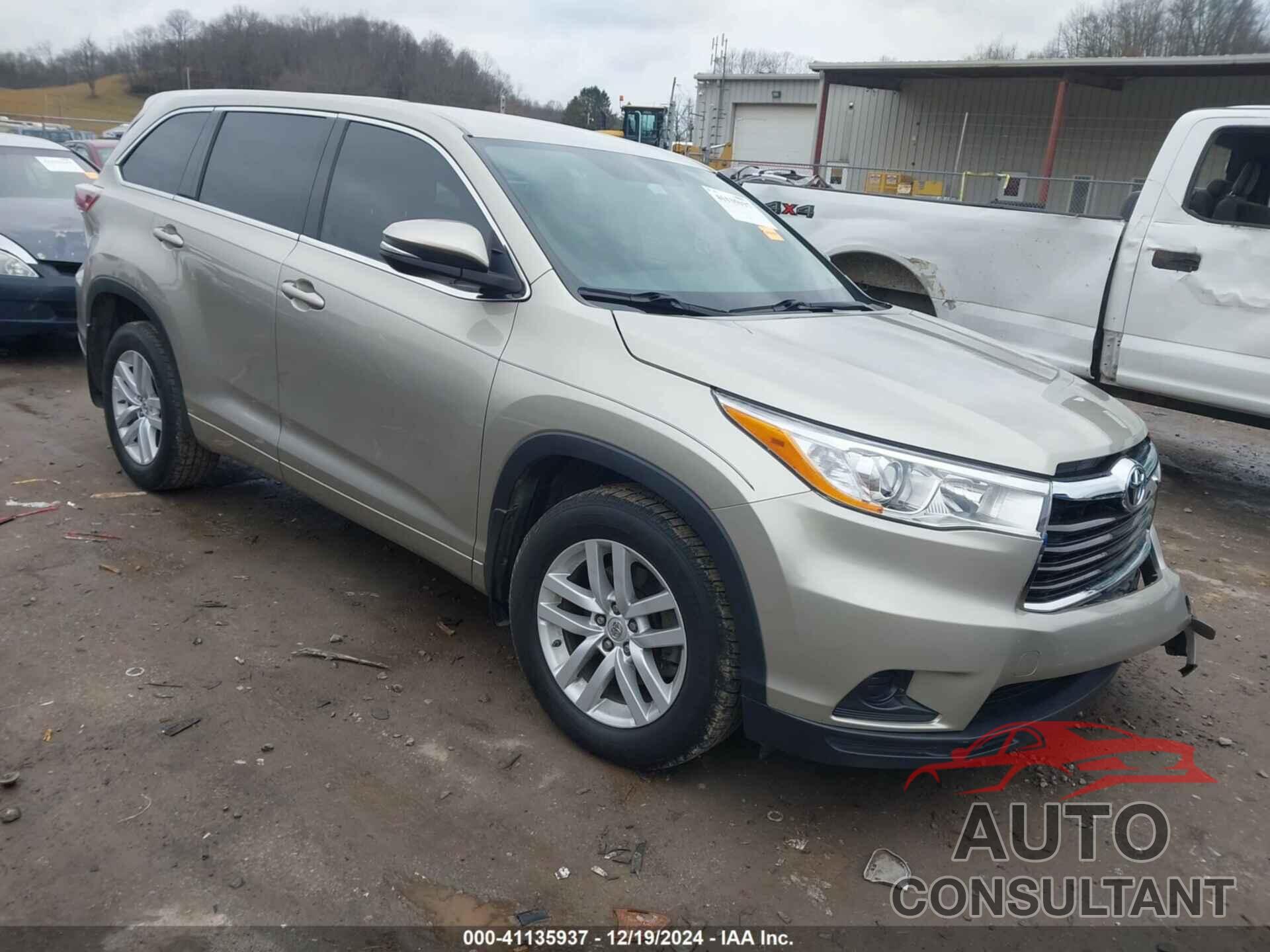 TOYOTA HIGHLANDER 2014 - 5TDBKRFHXES070789