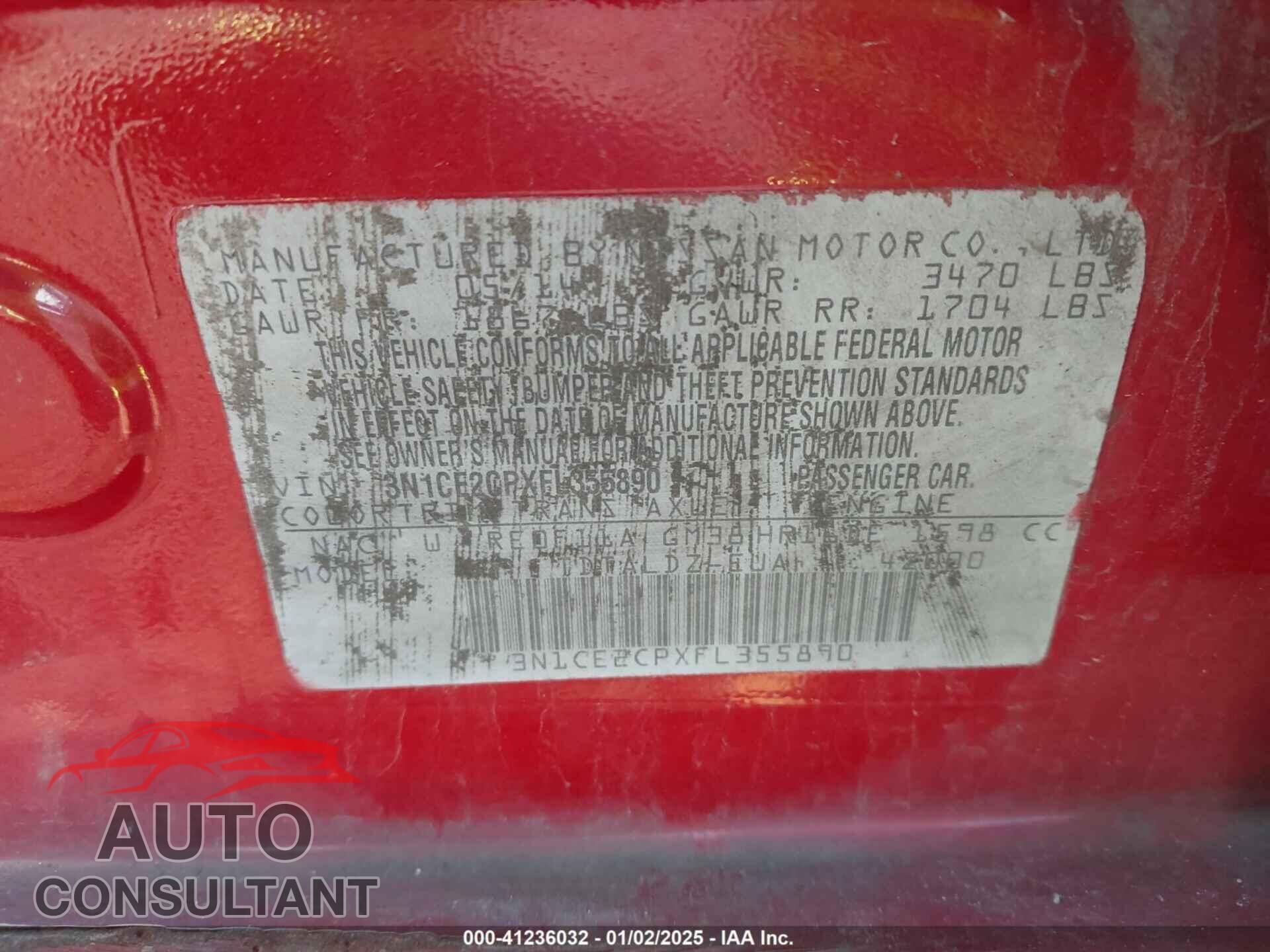 NISSAN VERSA NOTE 2015 - 3N1CE2CPXFL355890