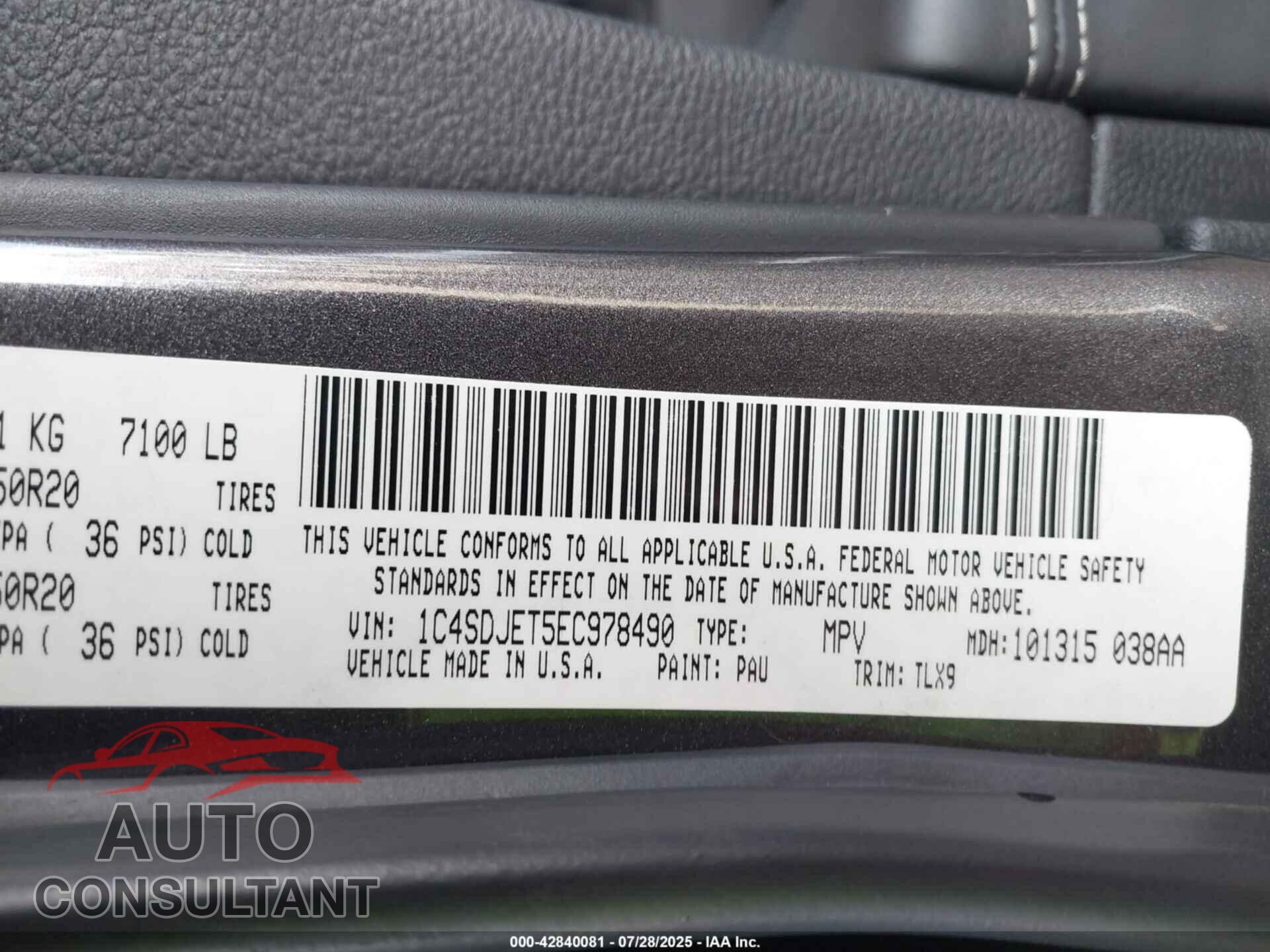 DODGE DURANGO 2014 - 1C4SDJET5EC978490