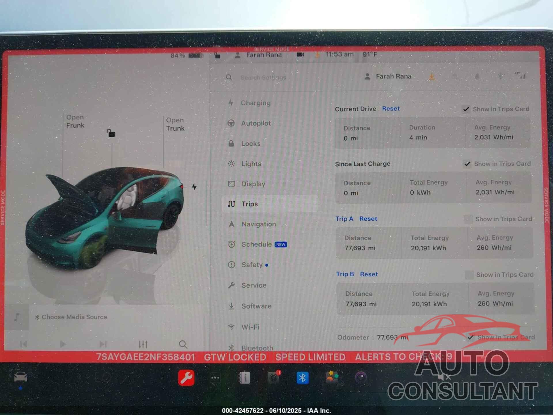 TESLA MODEL Y 2022 - 7SAYGAEE2NF358401